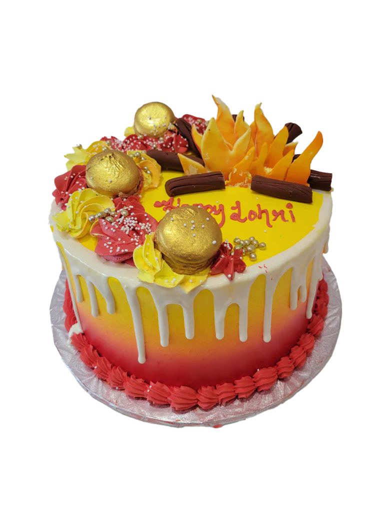 Red And Yellow Lohri Cake