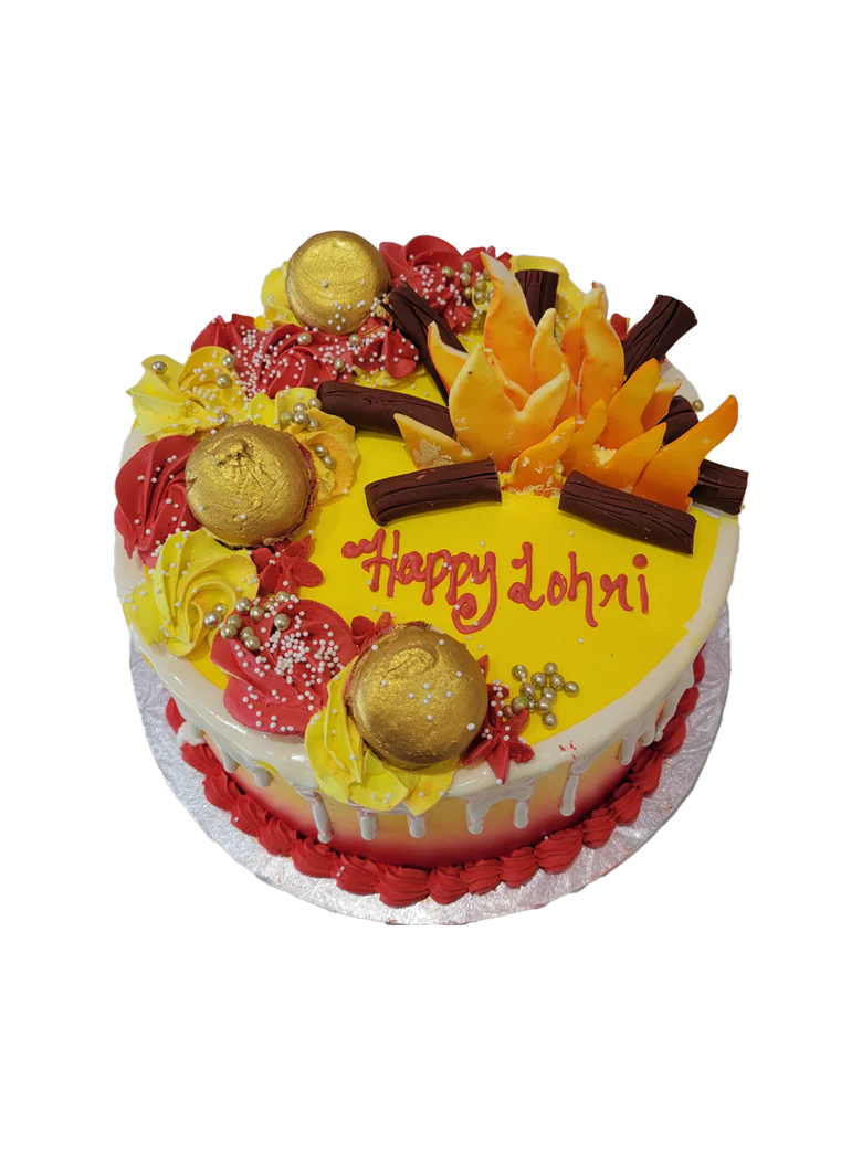 Red And Yellow Lohri Cake - Image 4