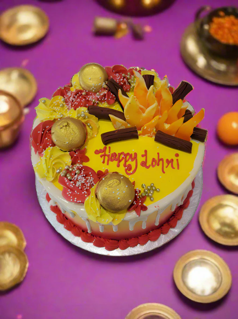 Red And Yellow Lohri Cake - Image 5