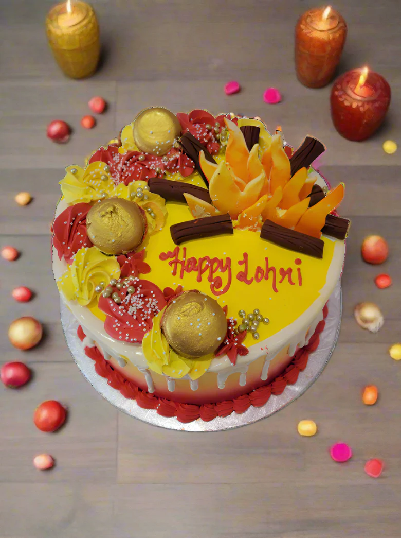 Red And Yellow Lohri Cake - Image 7