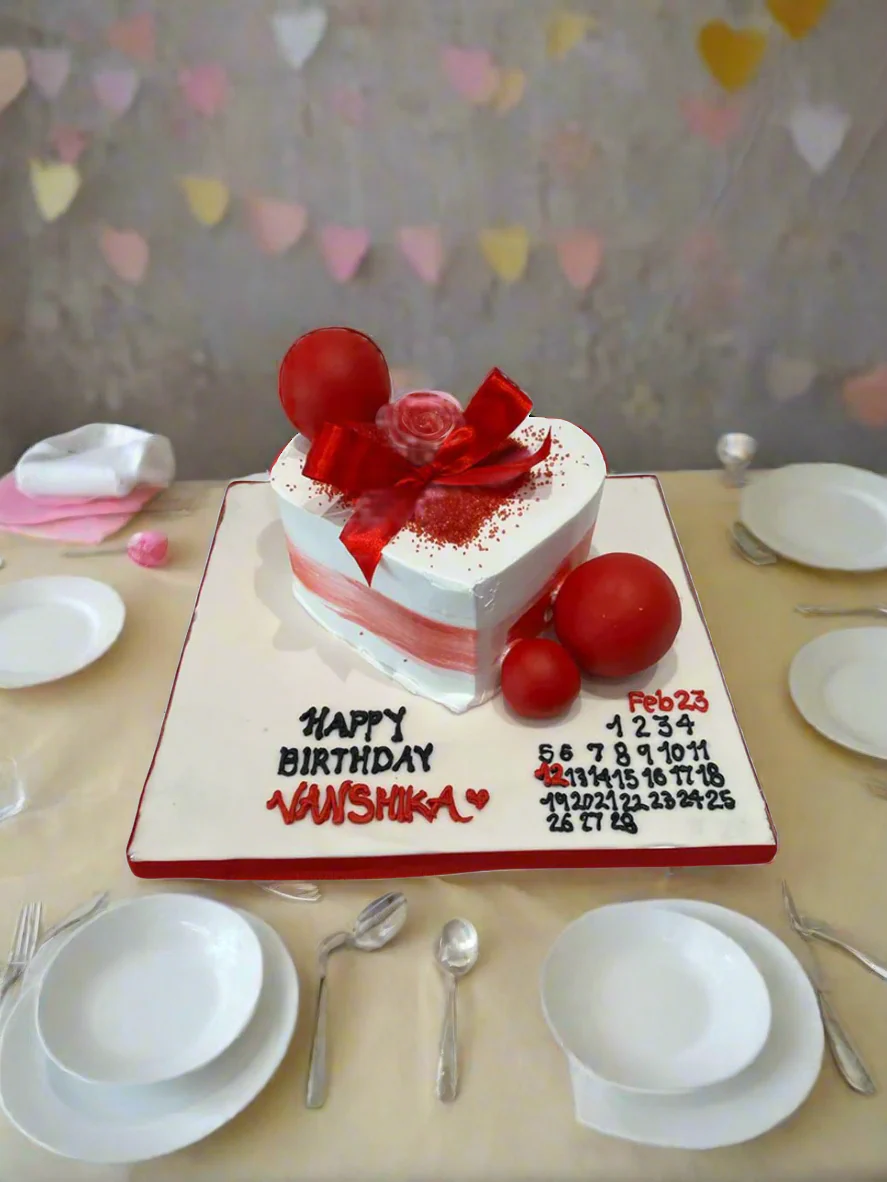 Red & Black Heart Cake - Image 2