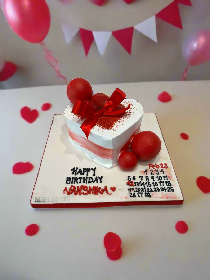Red & Black Heart Cake - Image 3