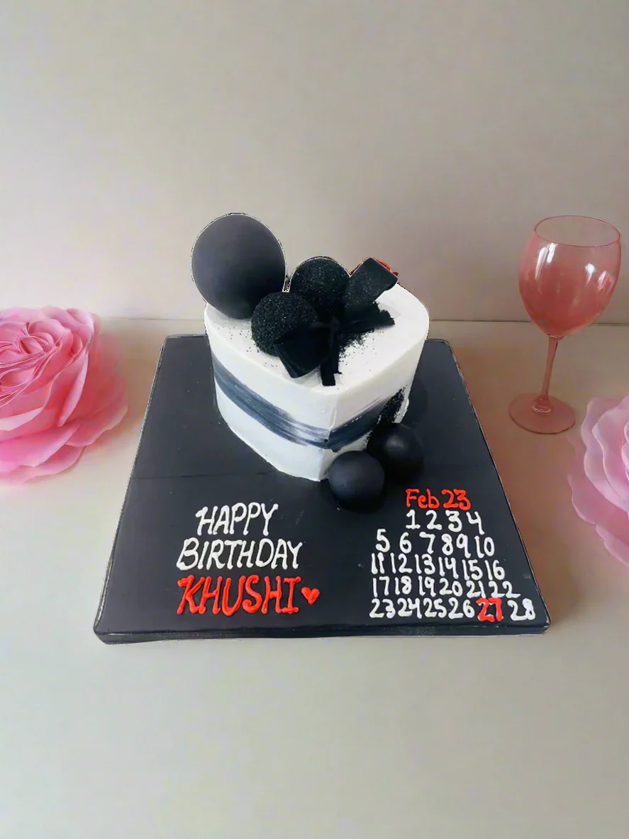 Red & Black Heart Cake - Image 4