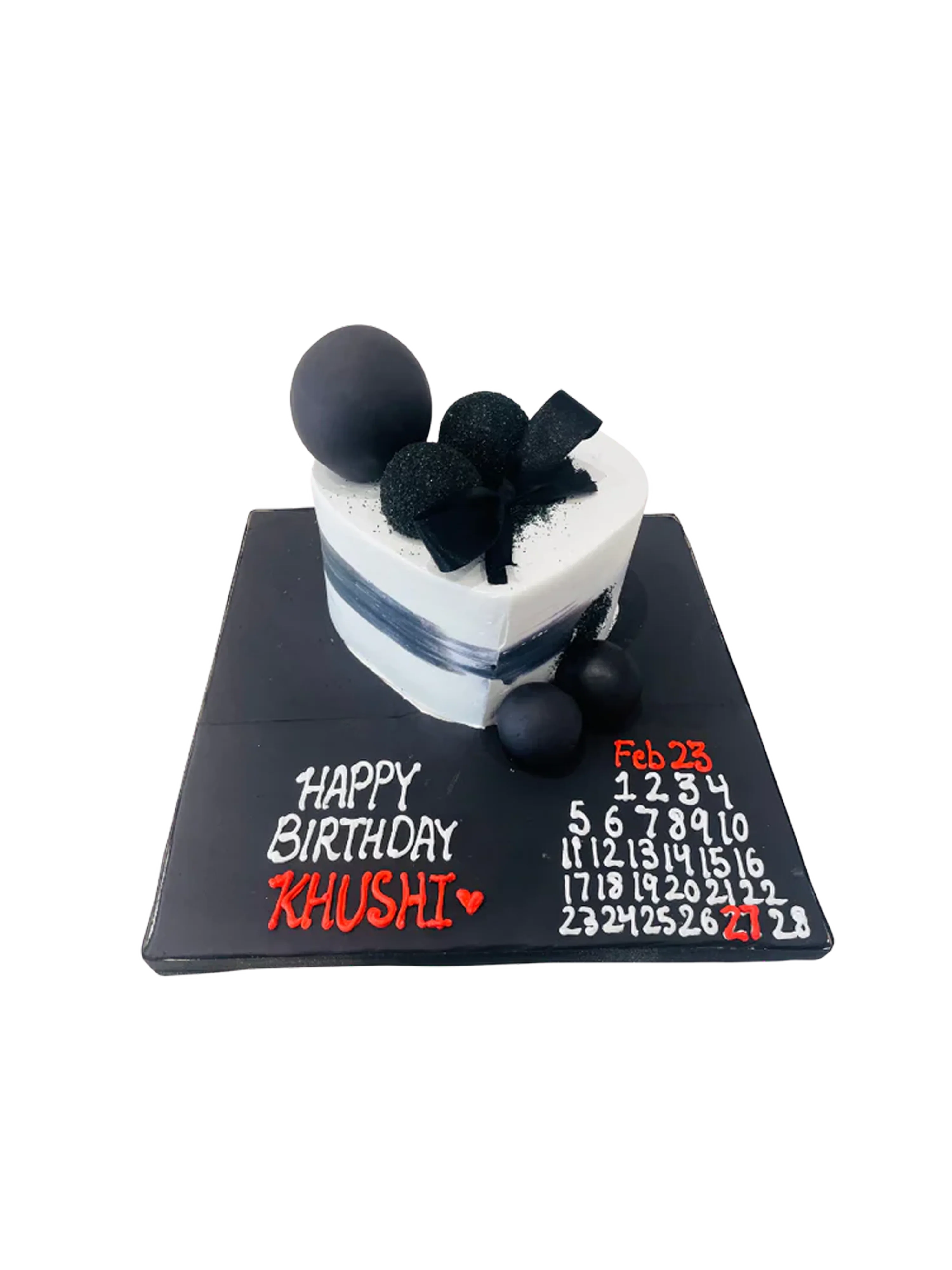 Red & Black Heart Cake - Image 5