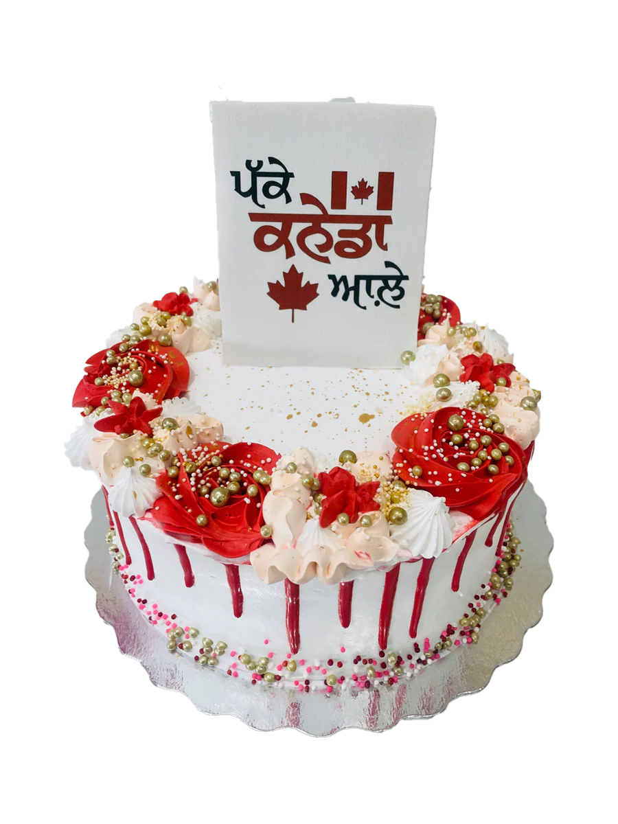 Red Drizzle Canadian PR Cake
