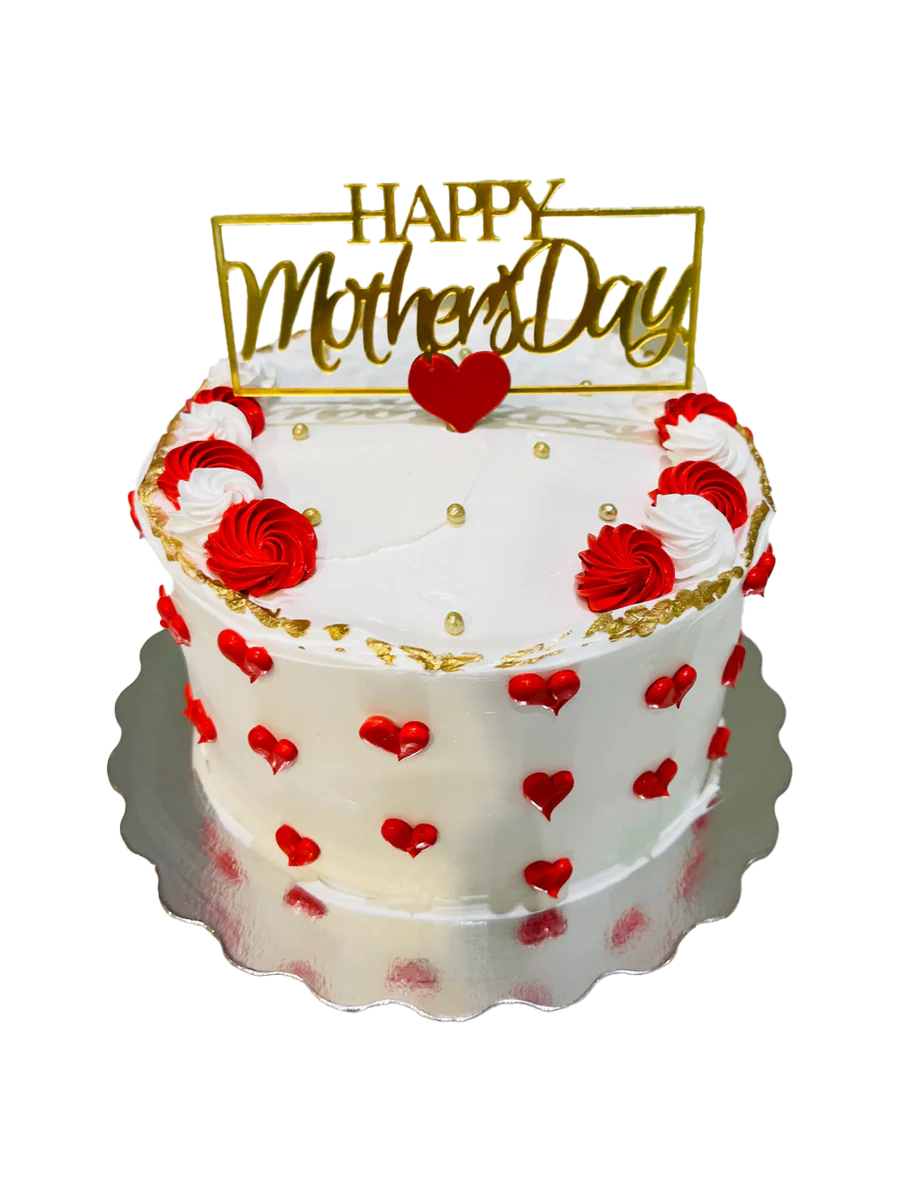 Red & Gold Mother's Day Cake