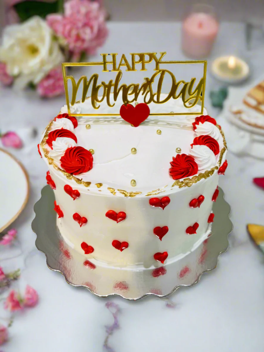 Red & Gold Mother's Day Cake - Image 2