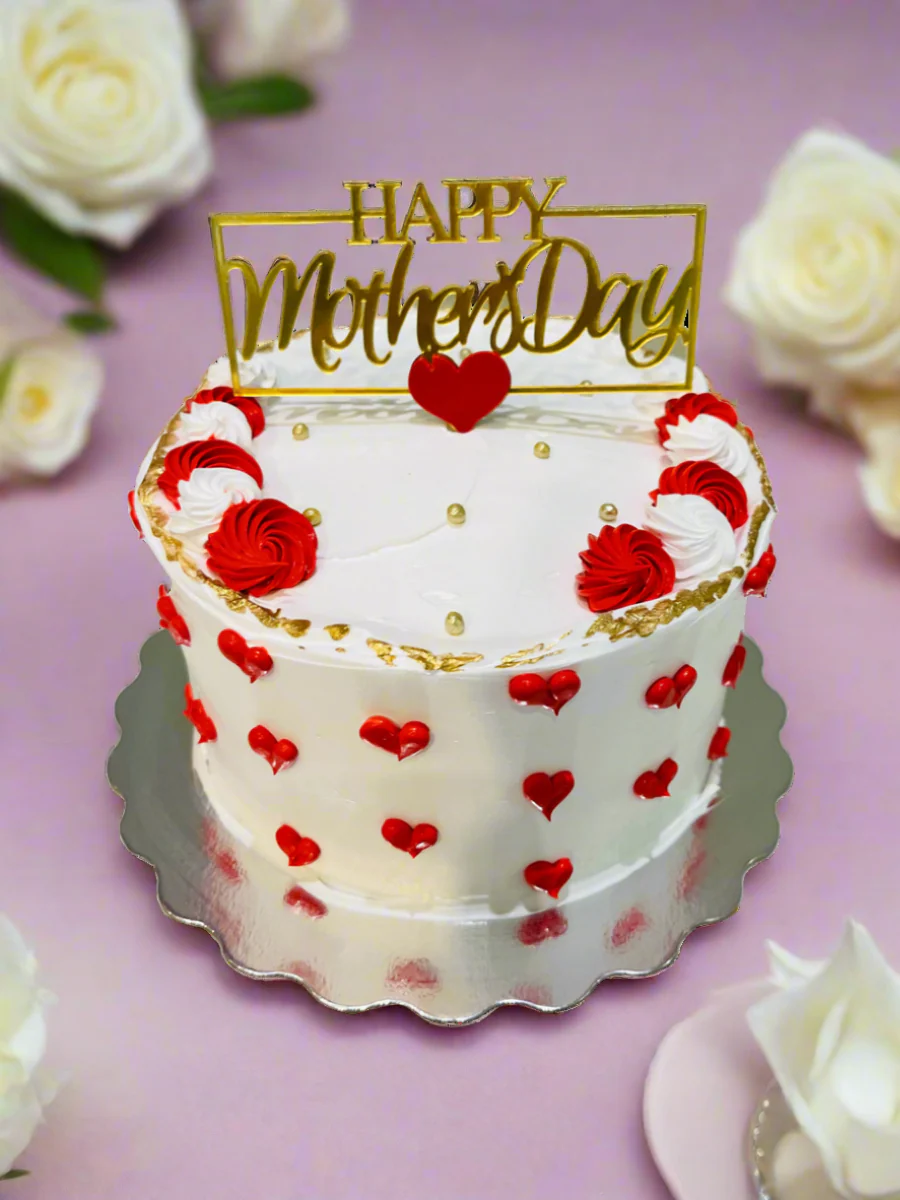 Red & Gold Mother's Day Cake - Image 3
