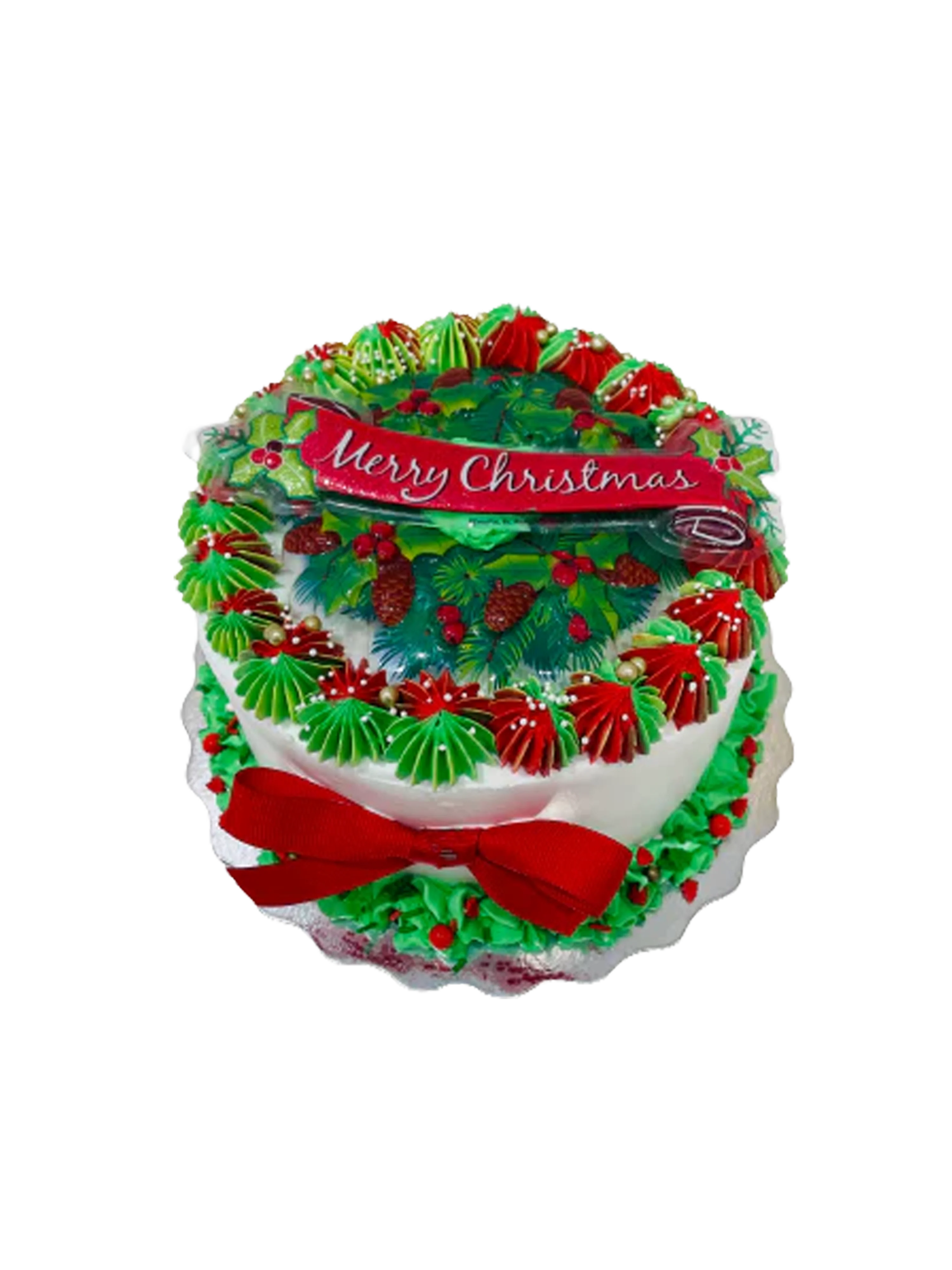 Red & Green Christmas Cake