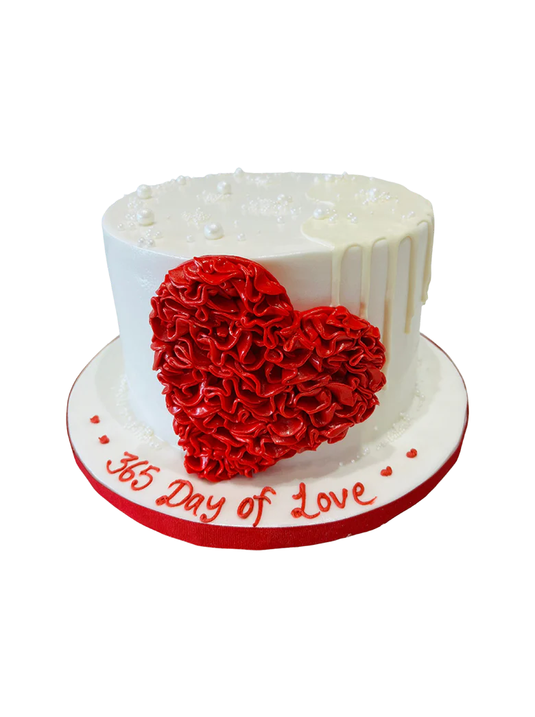 Red Heart Fondant Cake