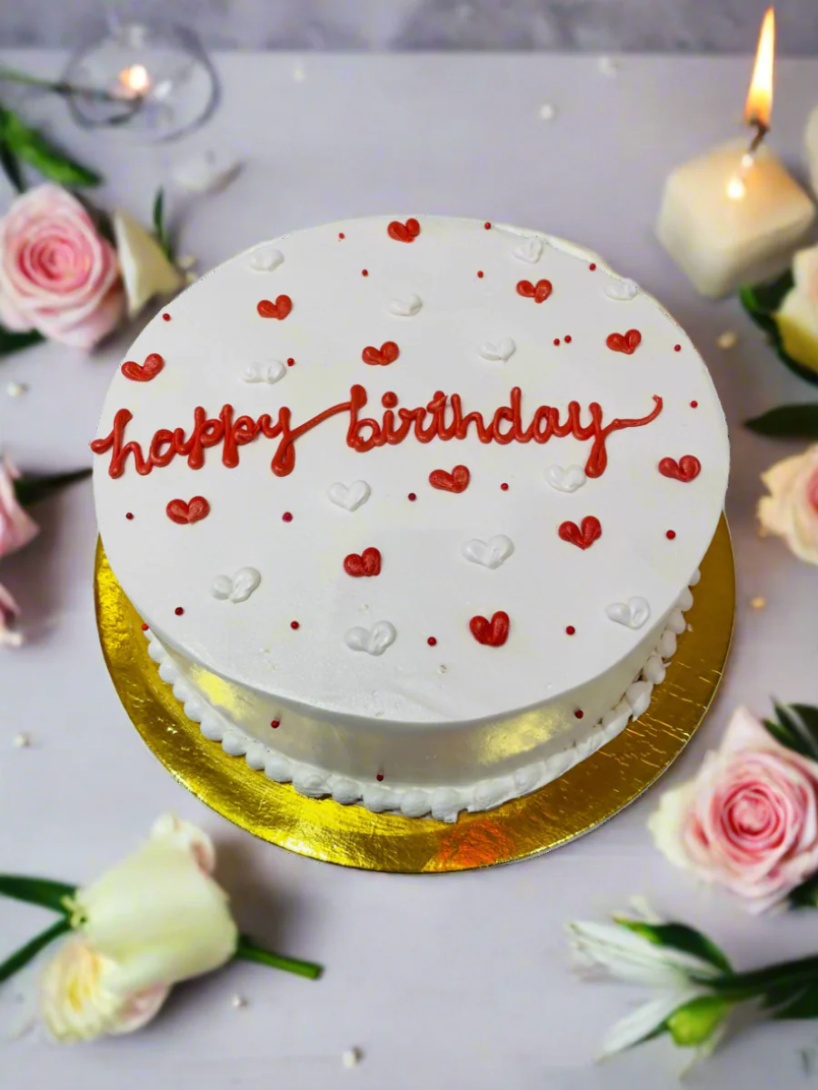 Red Little Hearts Birthday Cake - Image 2
