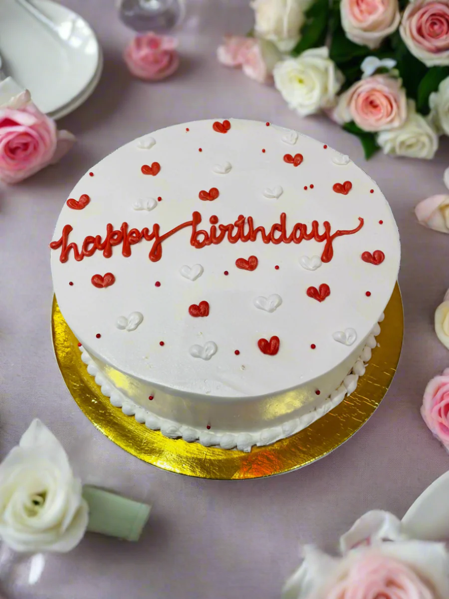 Red Little Hearts Birthday Cake - Image 3