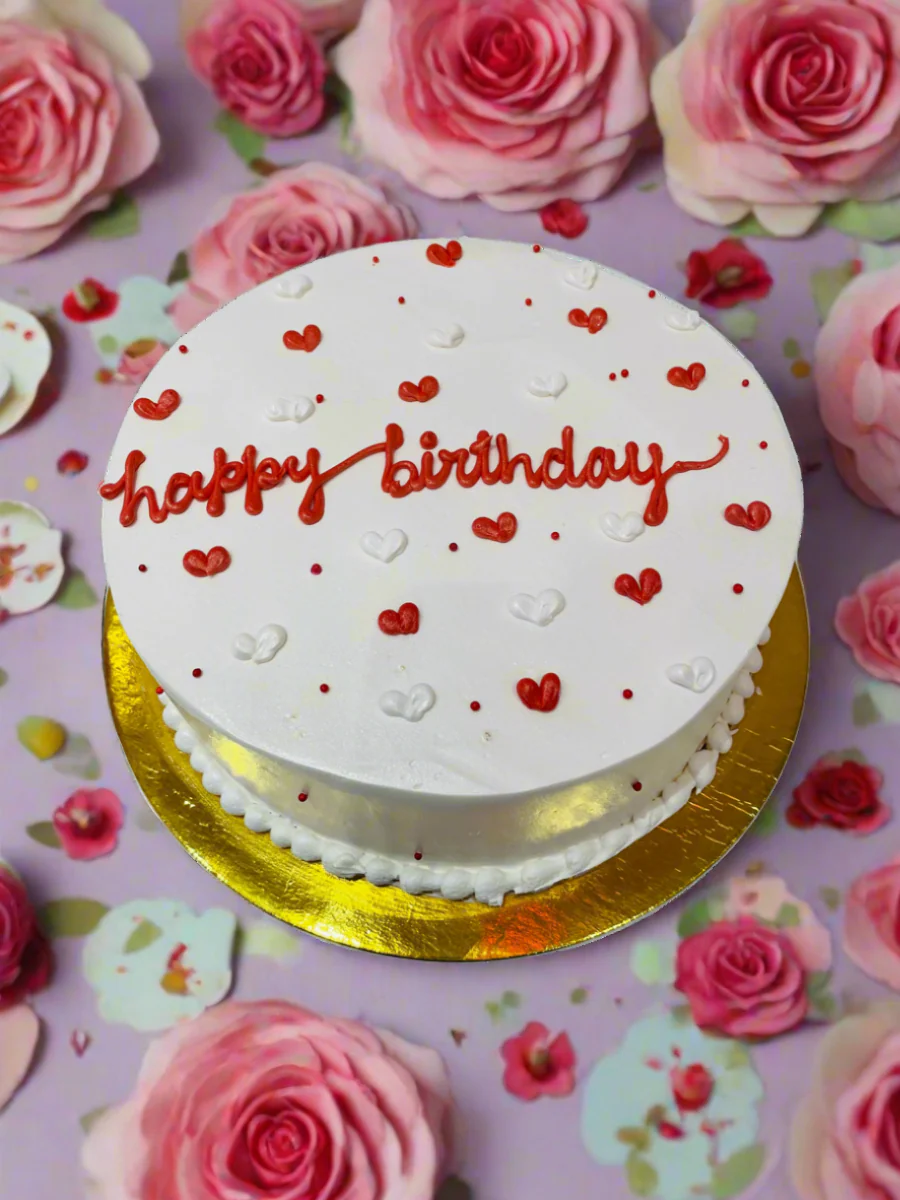 Red Little Hearts Birthday Cake - Image 5