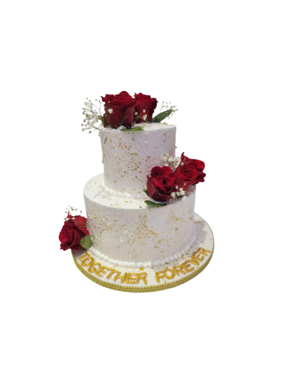 Red Rose Wedding Cake