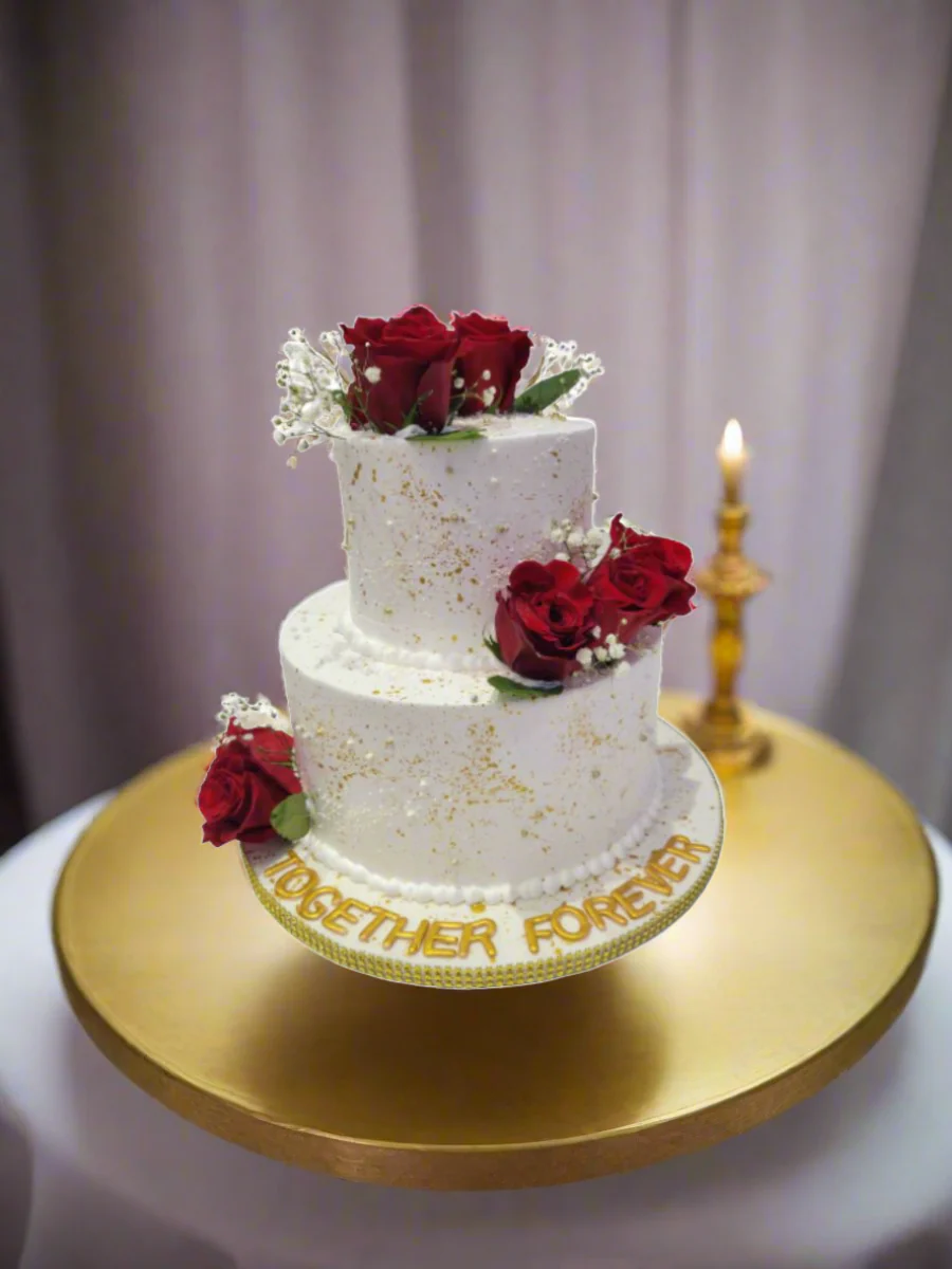 Red Rose Wedding Cake - Image 3