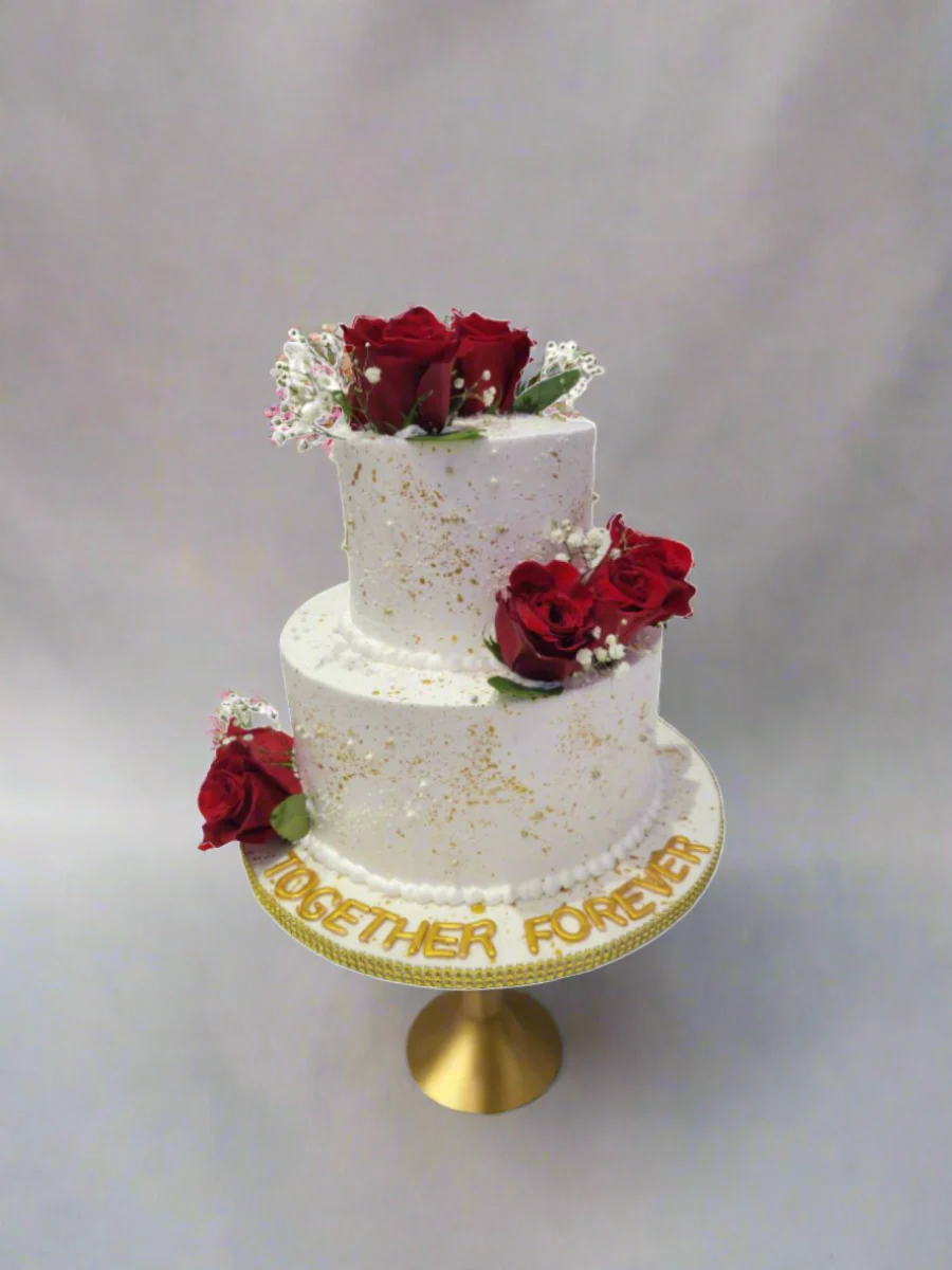 Red Rose Wedding Cake - Image 4