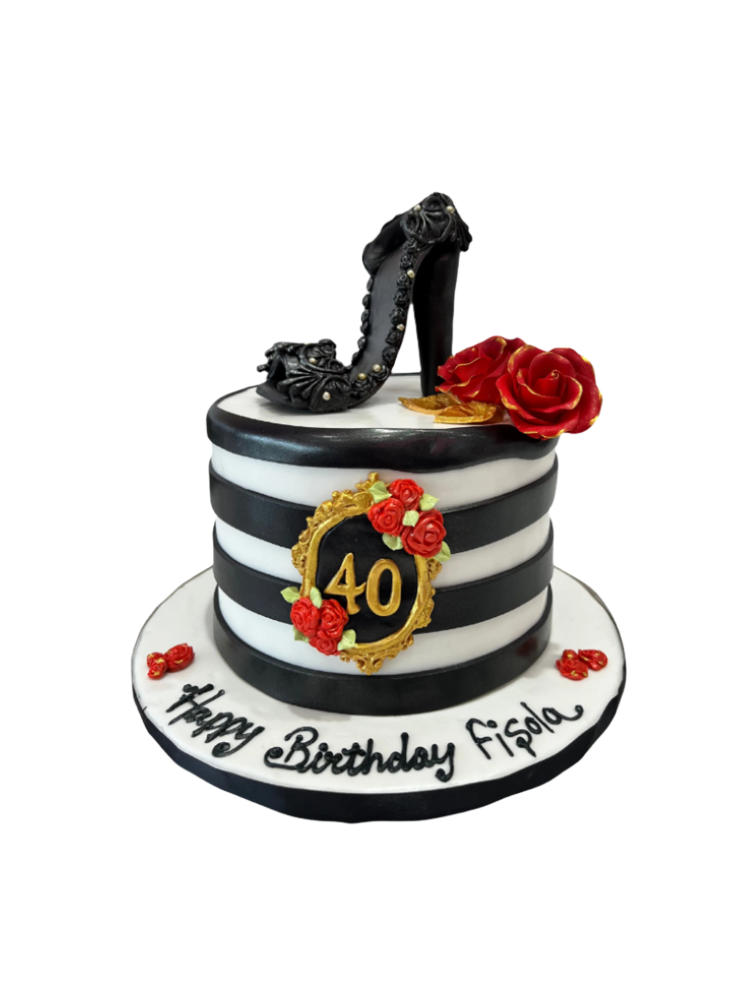 Red Roses Heel Fondant Cake