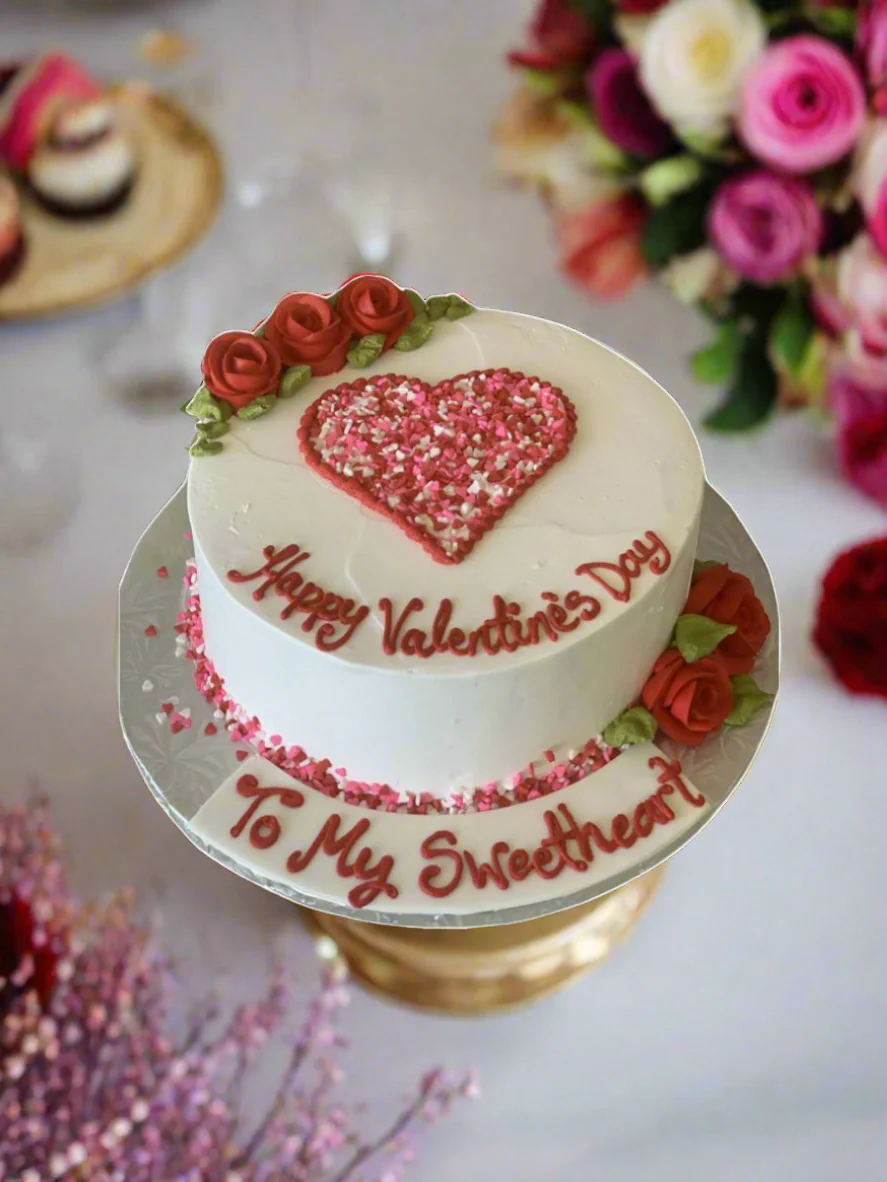 Red Valentine Heart Cake - Image 2