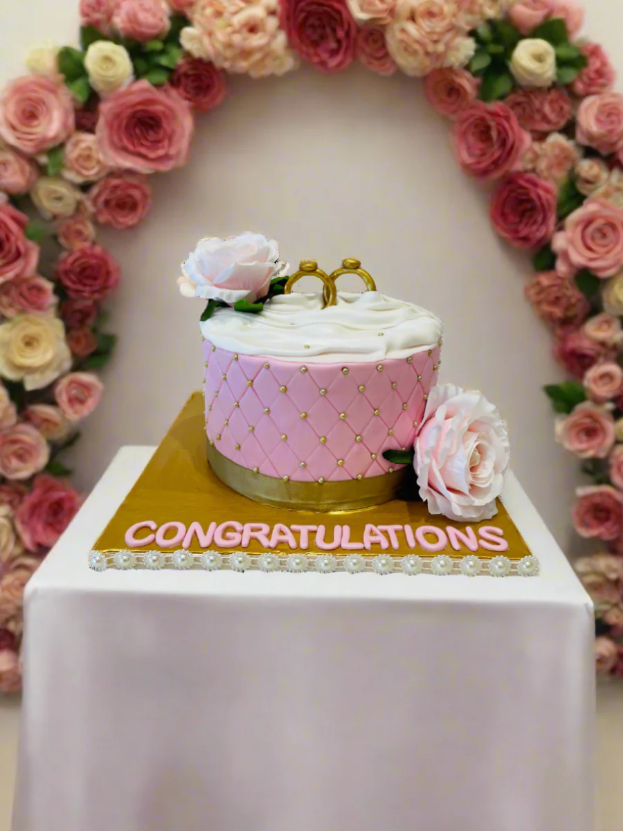 Ring Engagement Fondant Cake - Image 2