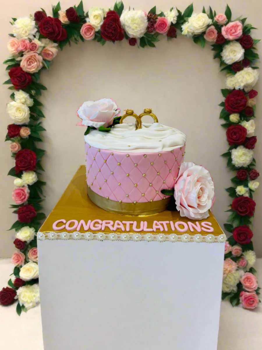 Ring Engagement Fondant Cake - Image 3