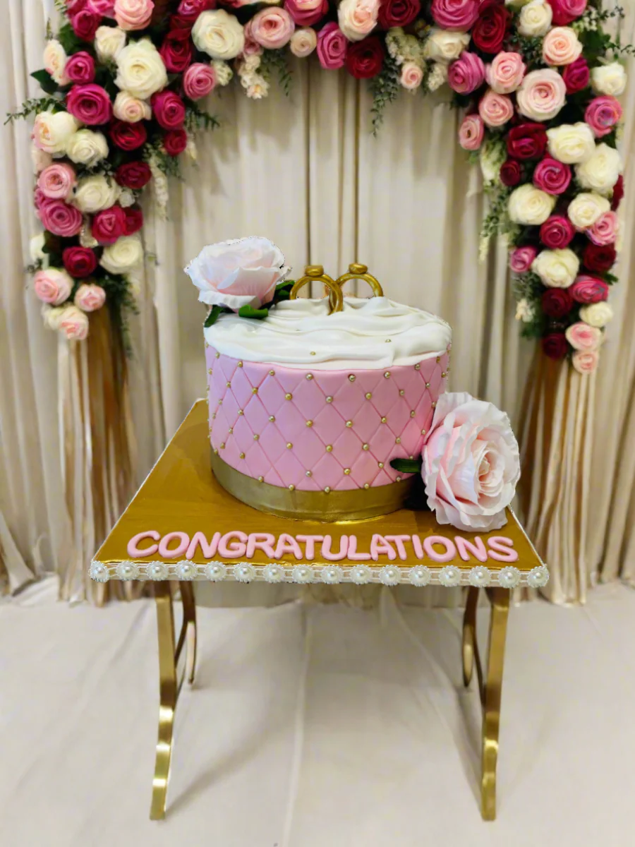 Ring Engagement Fondant Cake - Image 4