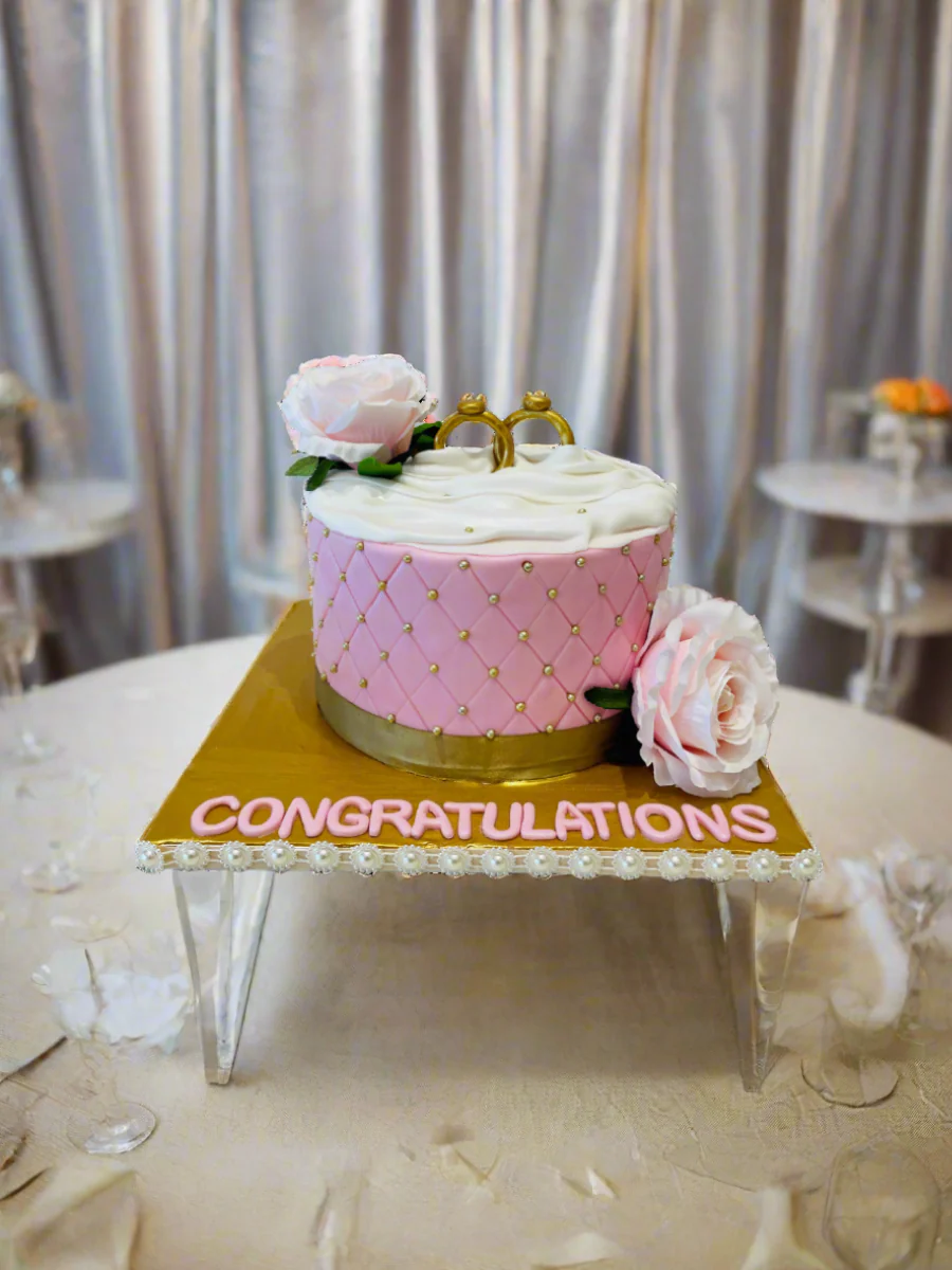 Ring Engagement Fondant Cake - Image 5