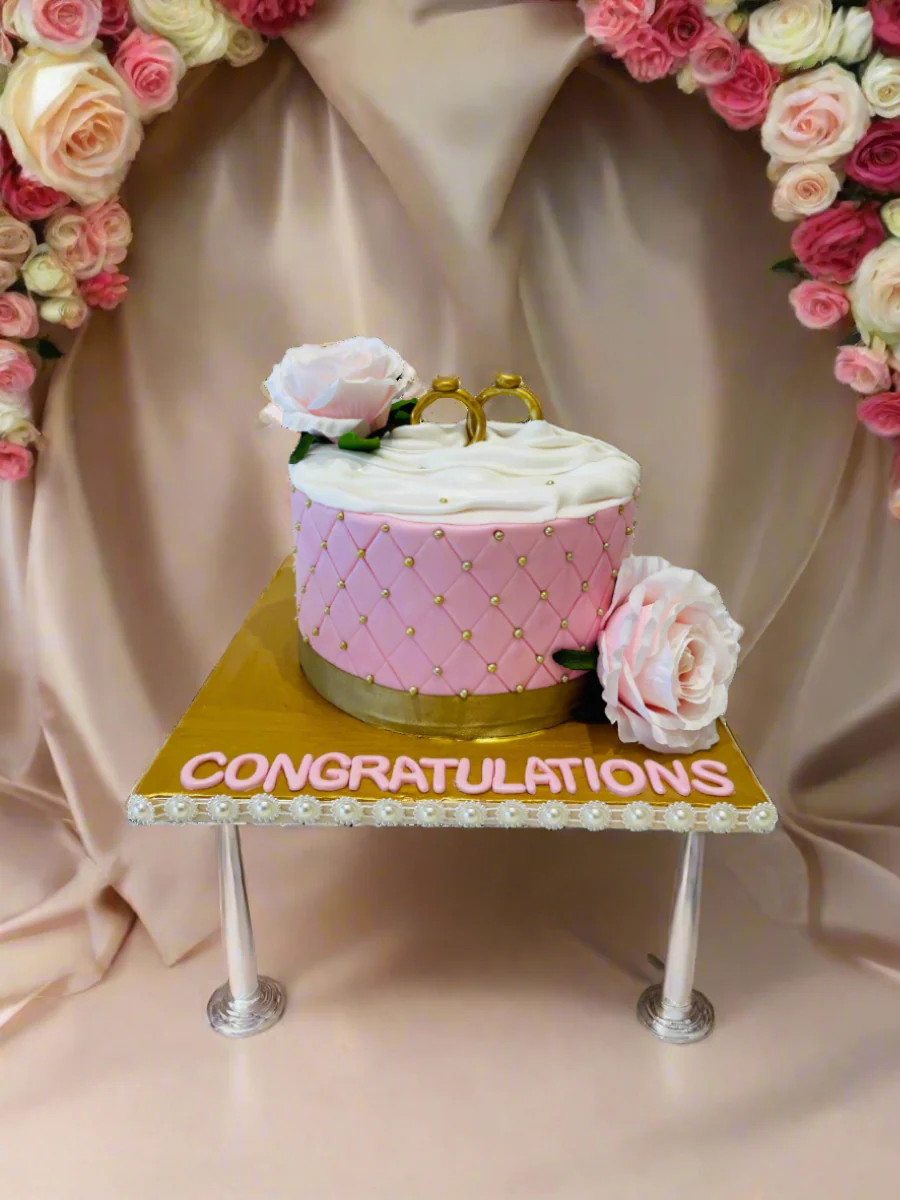 Ring Engagement Fondant Cake - Image 6