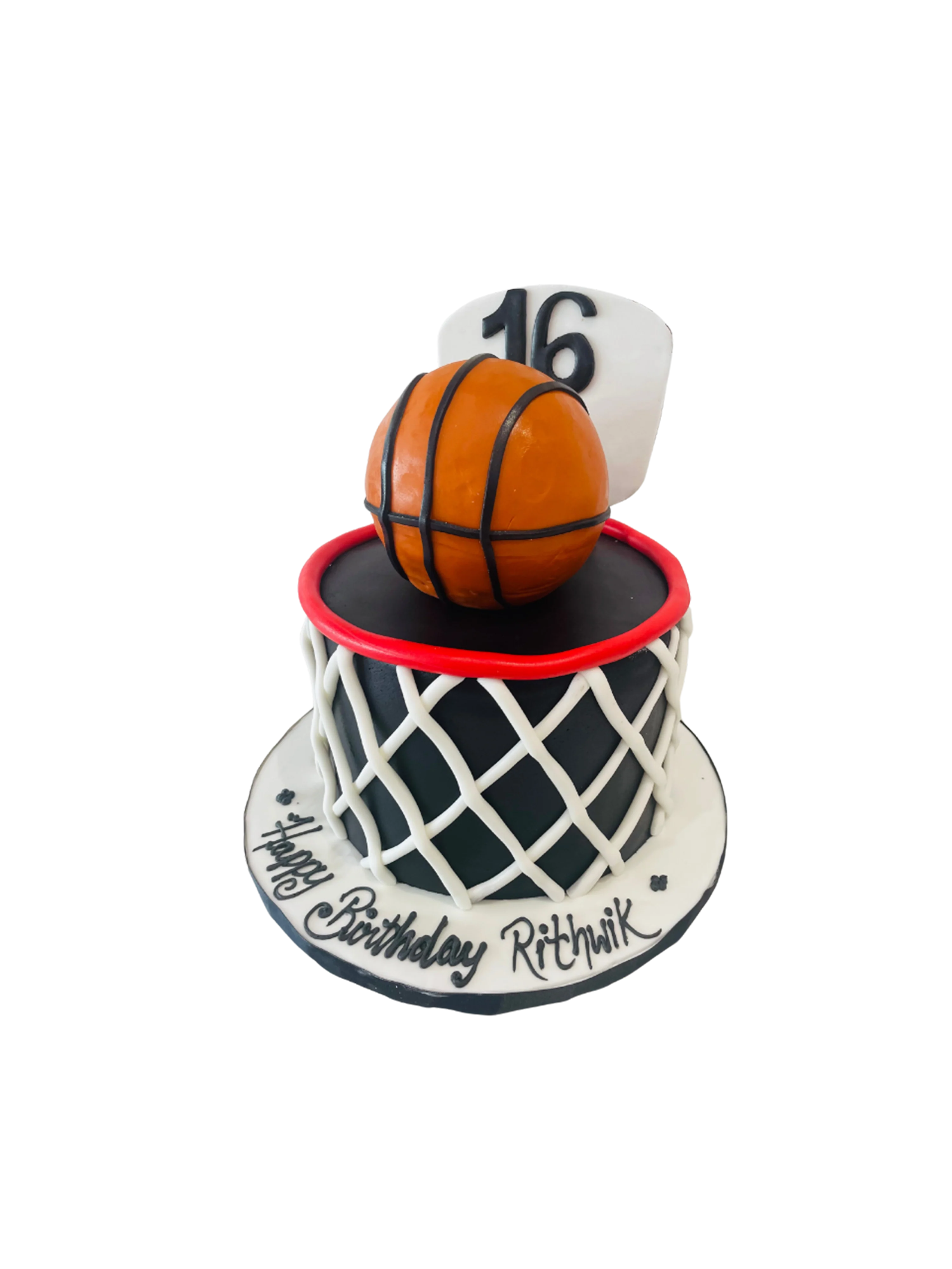 Rithwik Basketball Fondant Cake
