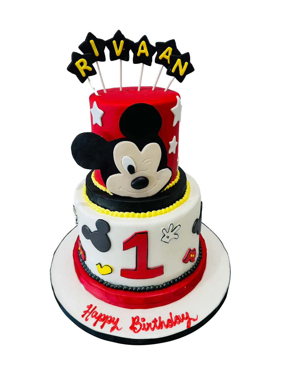 Rivaan Mickey Mouse Fondant Tiered Cake