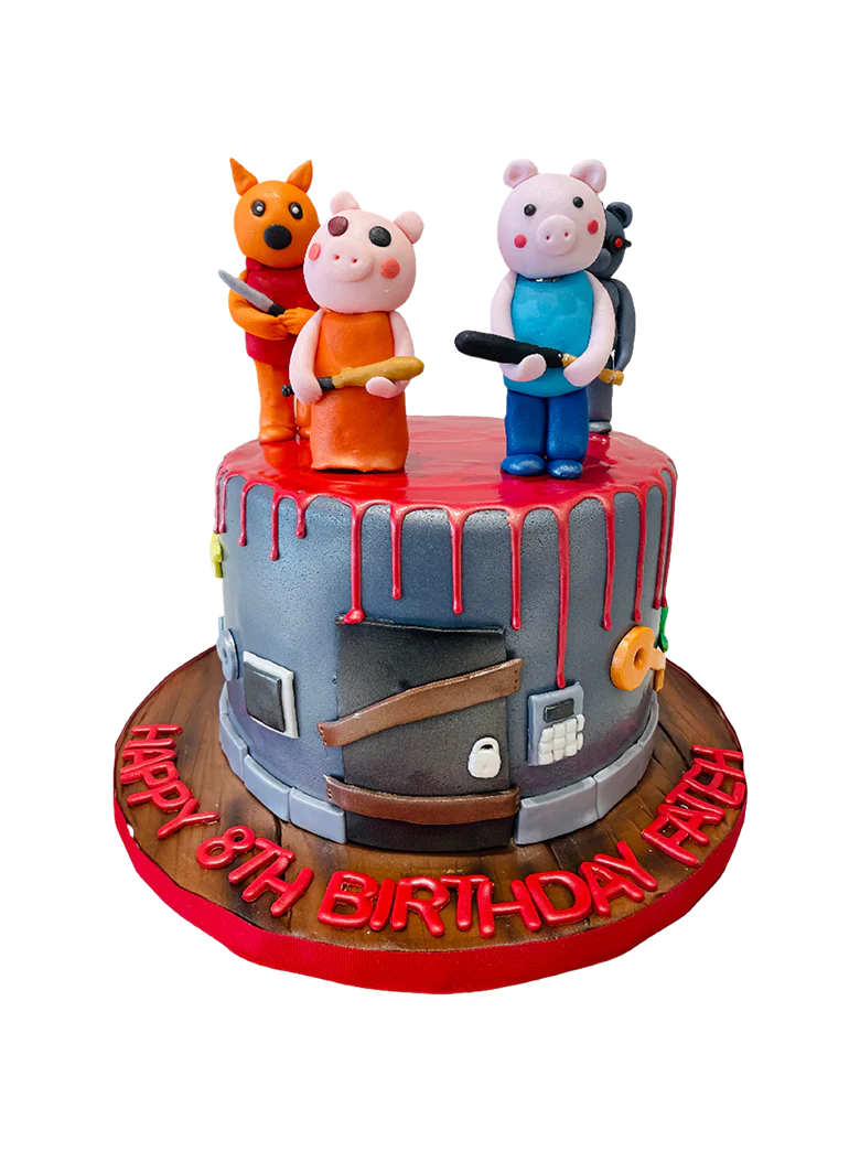 Roblox Killer Pig Fondant Cake