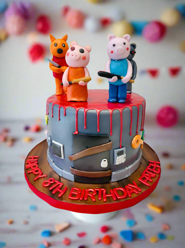 Roblox Killer Pig Fondant Cake - Image 3