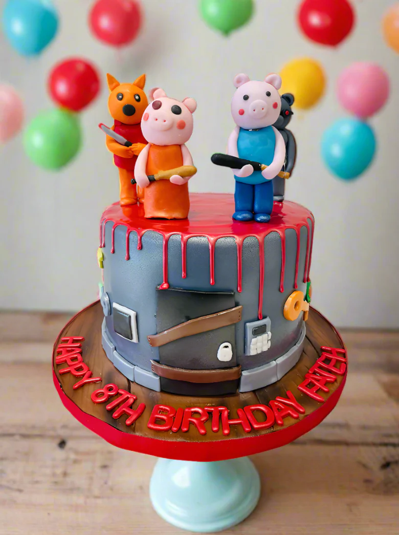 Roblox Killer Pig Fondant Cake - Image 4