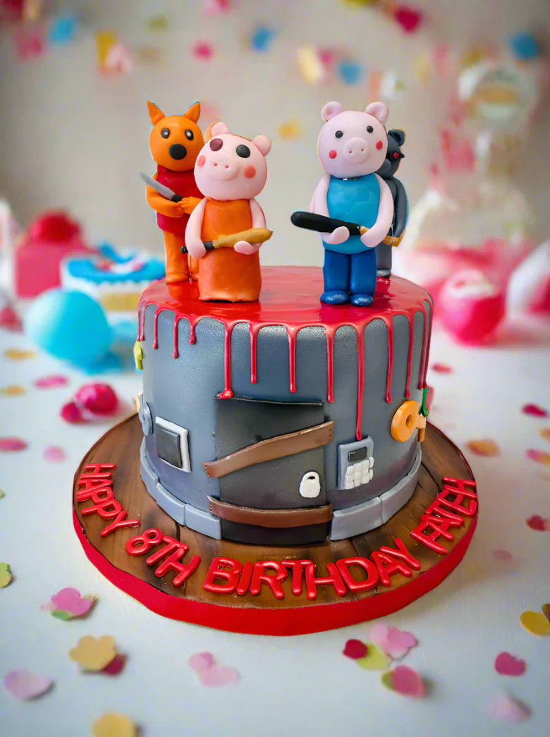 Roblox Killer Pig Fondant Cake - Image 5