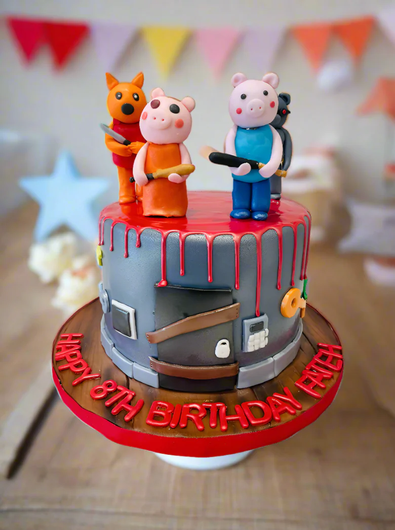 Roblox Killer Pig Fondant Cake - Image 6