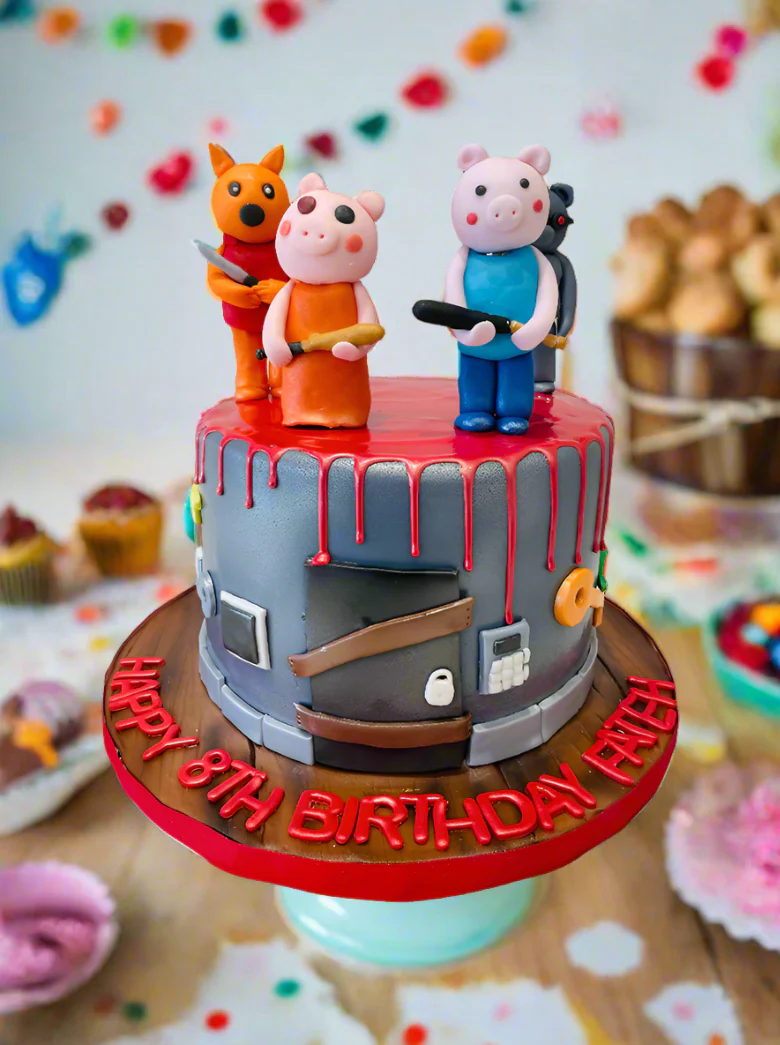 Roblox Killer Pig Fondant Cake - Image 7