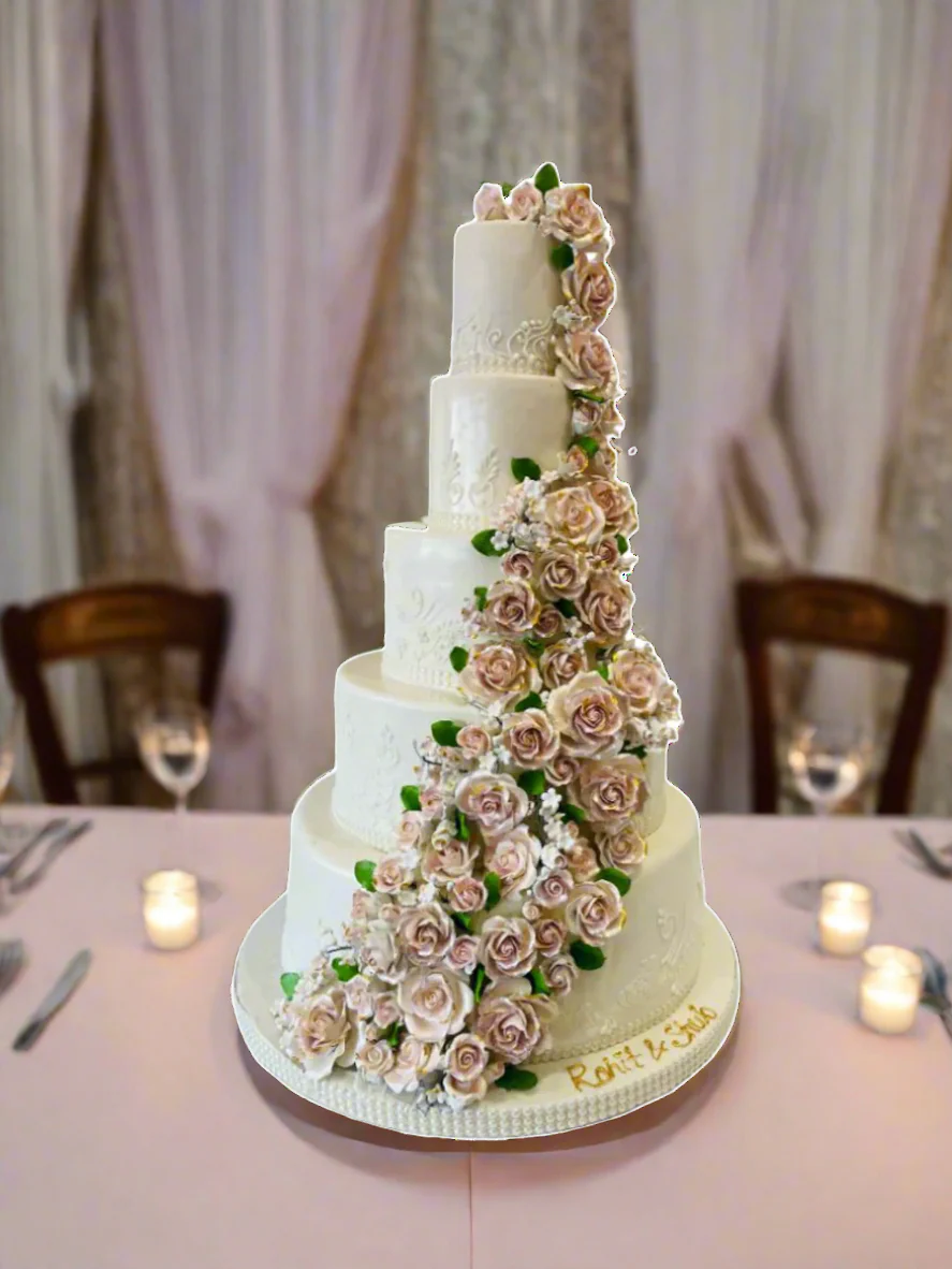 Rohit & Shub Fondant Wedding Cake - Image 3