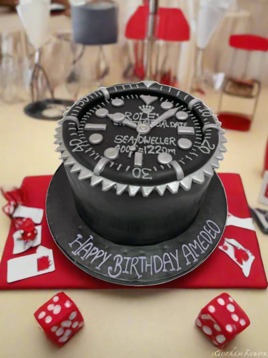 Rolex Watch Fondant Cake - Image 3