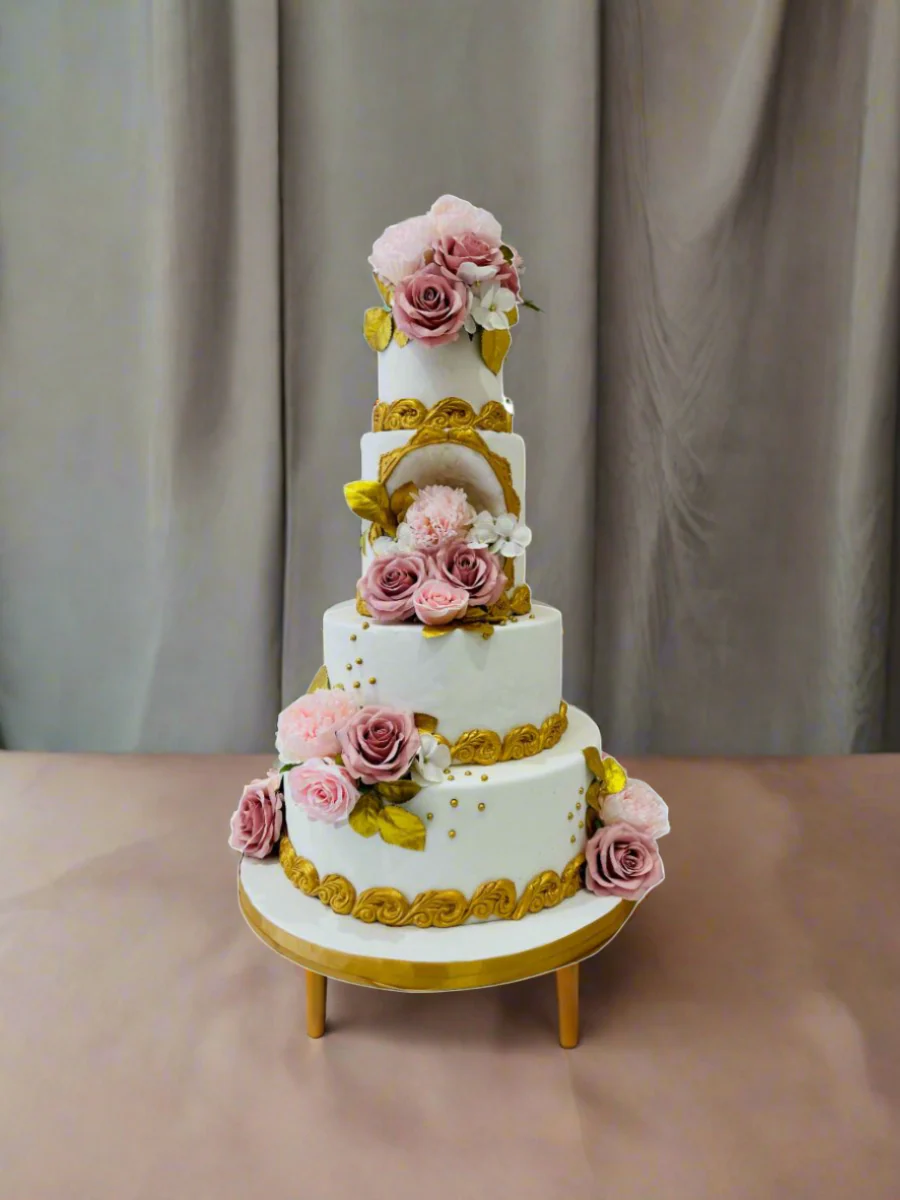 Rose Fantasy Tiered Wedding Cake - Image 2