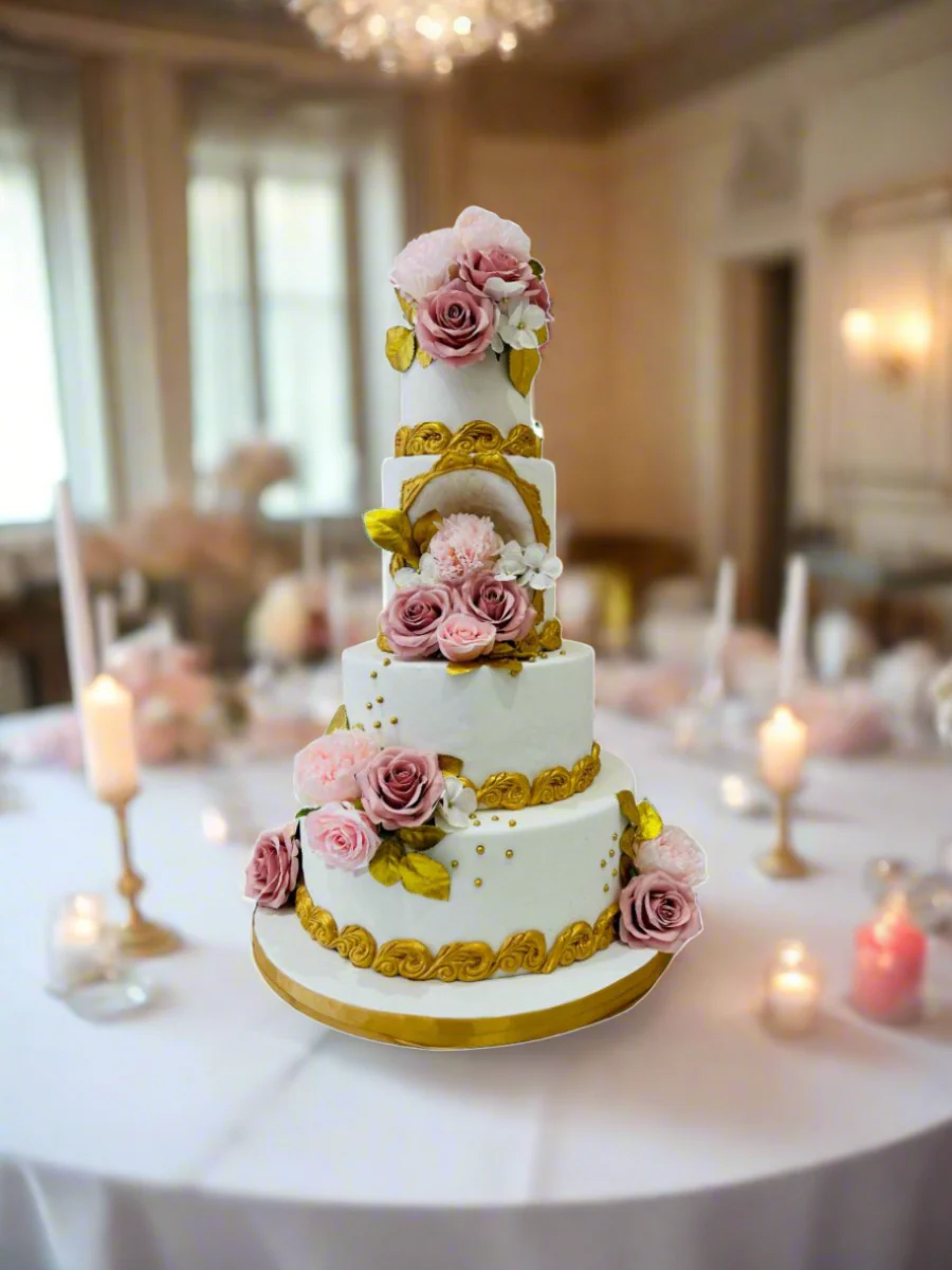 Rose Fantasy Tiered Wedding Cake - Image 3