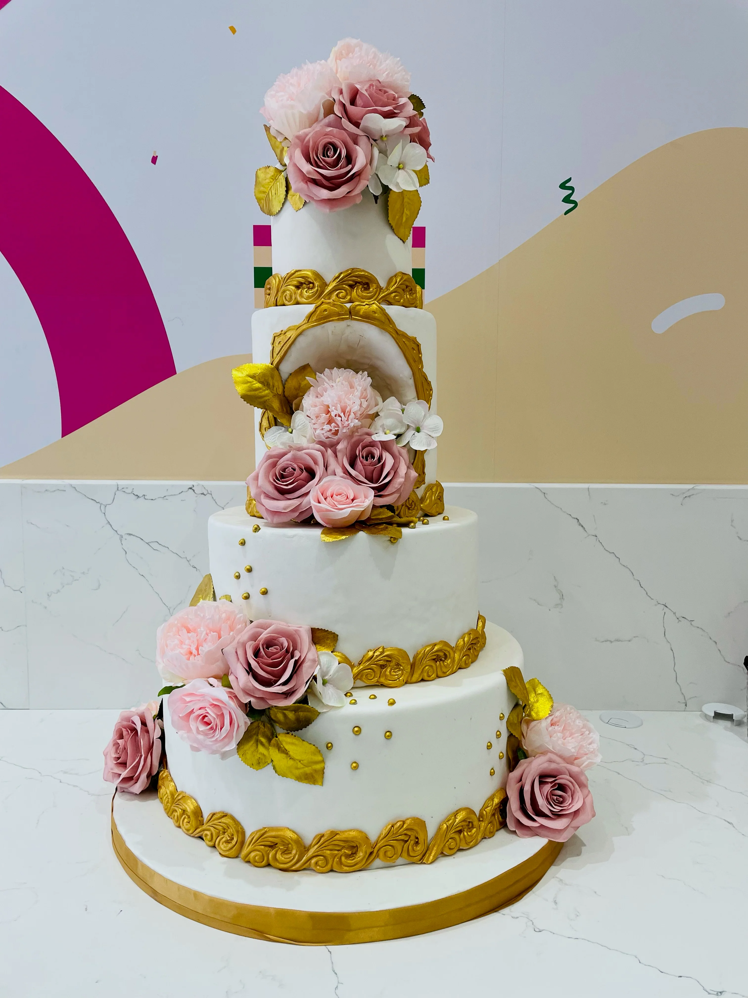 Rose Fantasy Tiered Wedding Cake - Image 4