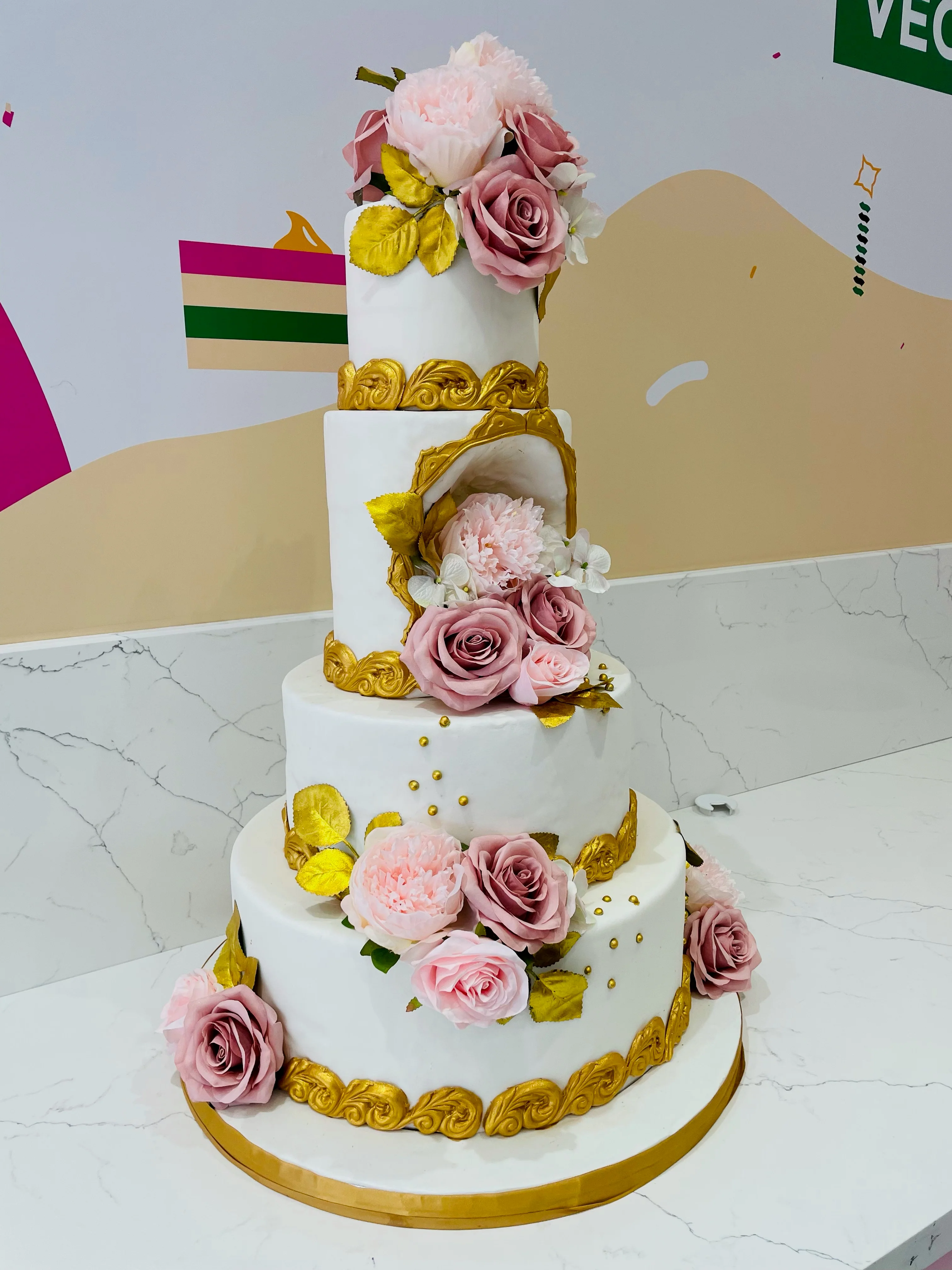 Rose Fantasy Tiered Wedding Cake - Image 5