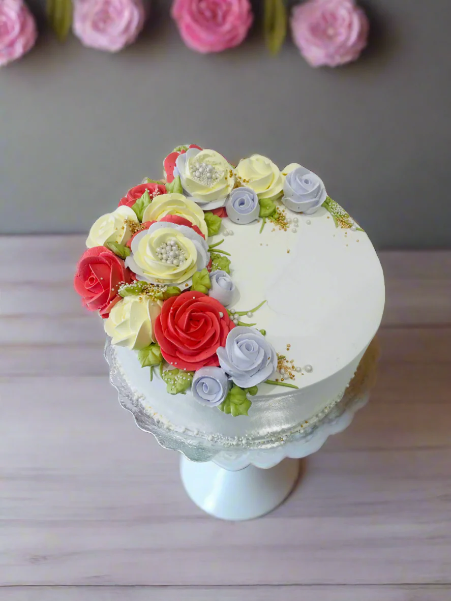 Rose Garden Floral Cake - Image 2