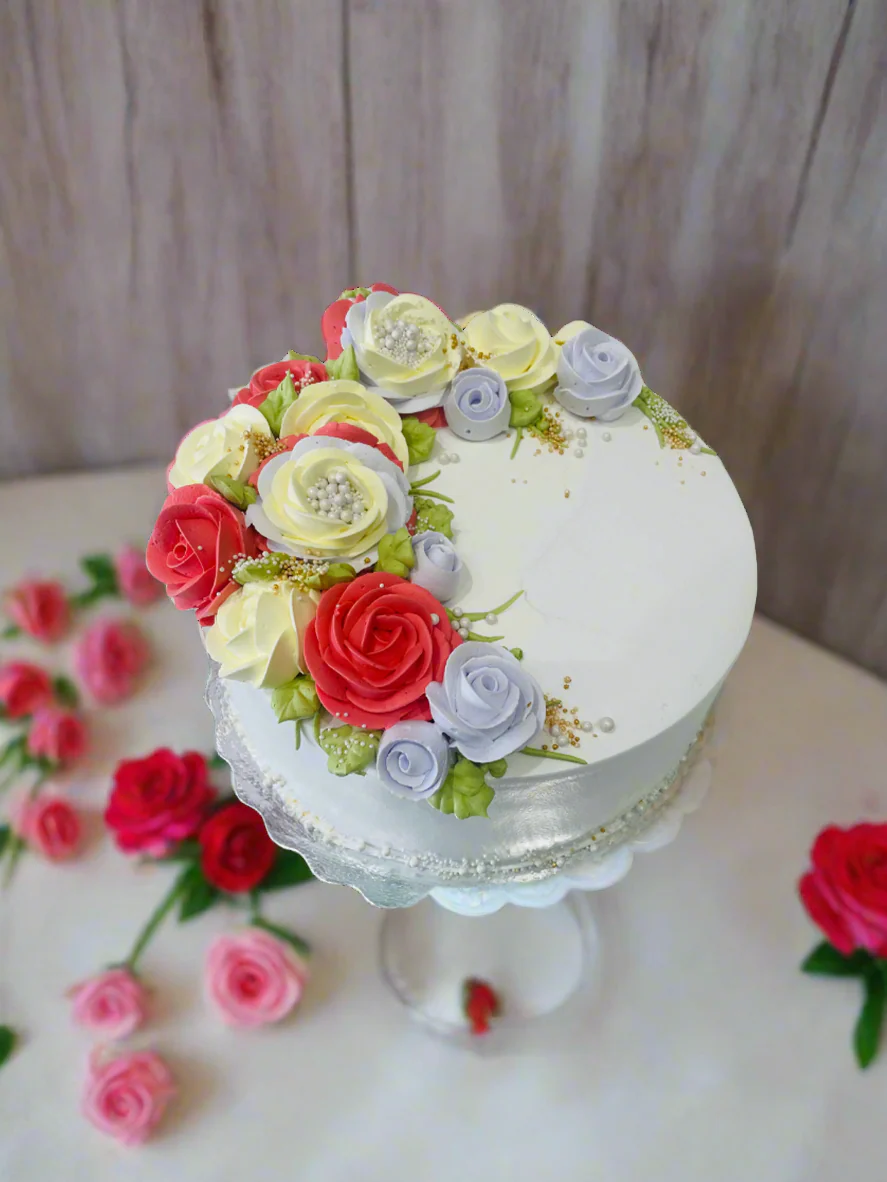 Rose Garden Floral Cake - Image 3