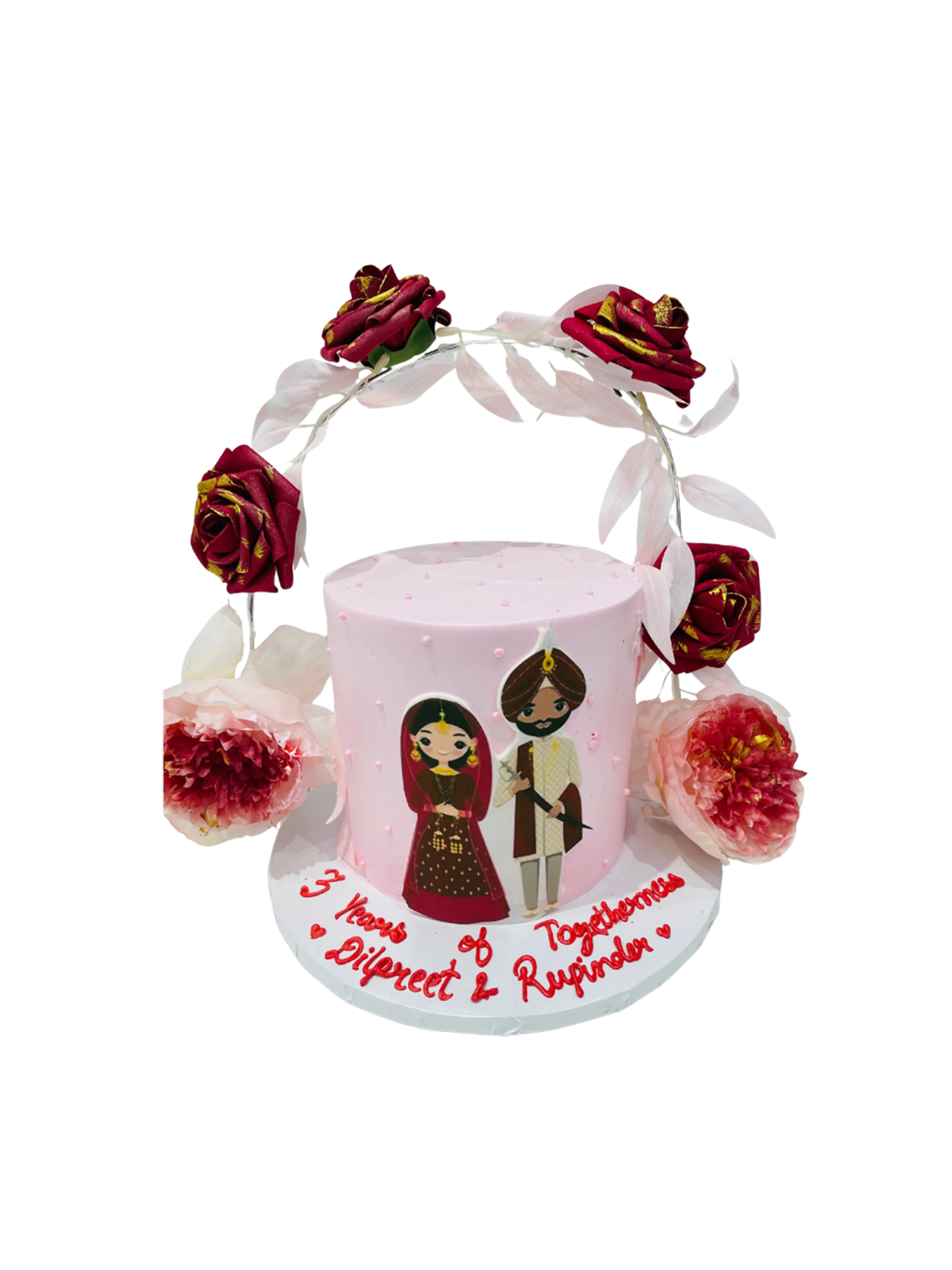 Rose Garland Anniversary Cake