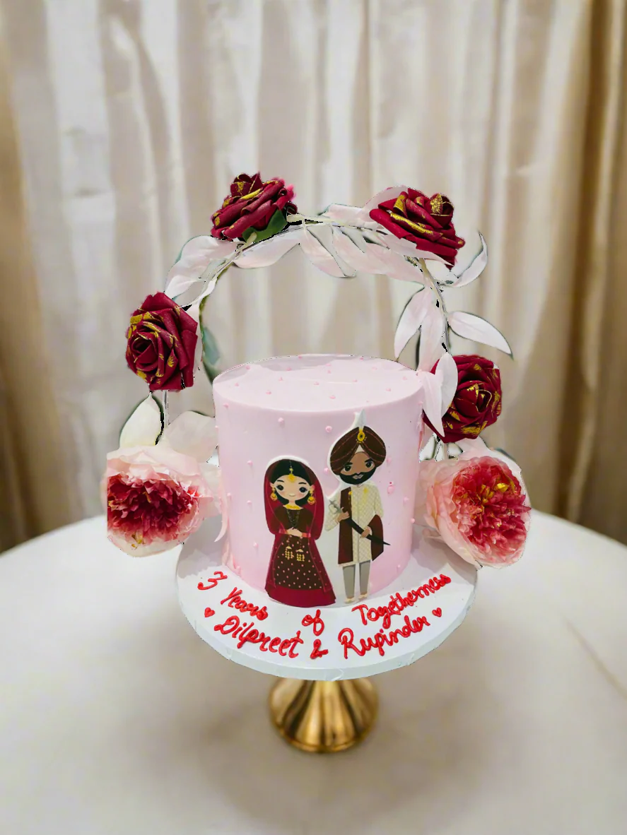 Rose Garland Anniversary Cake - Image 3