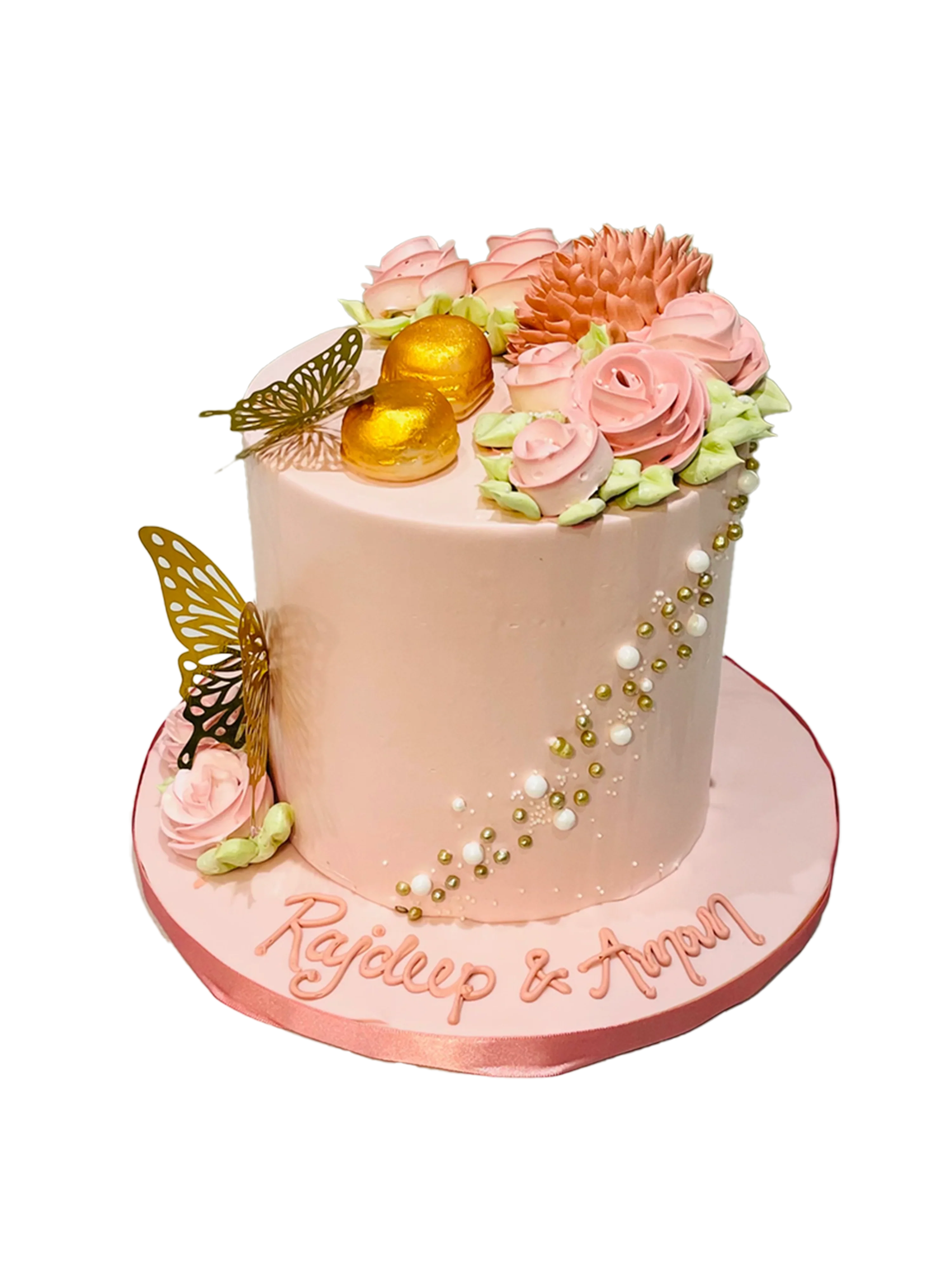 Rose Gold Butterfly Birthday Cake