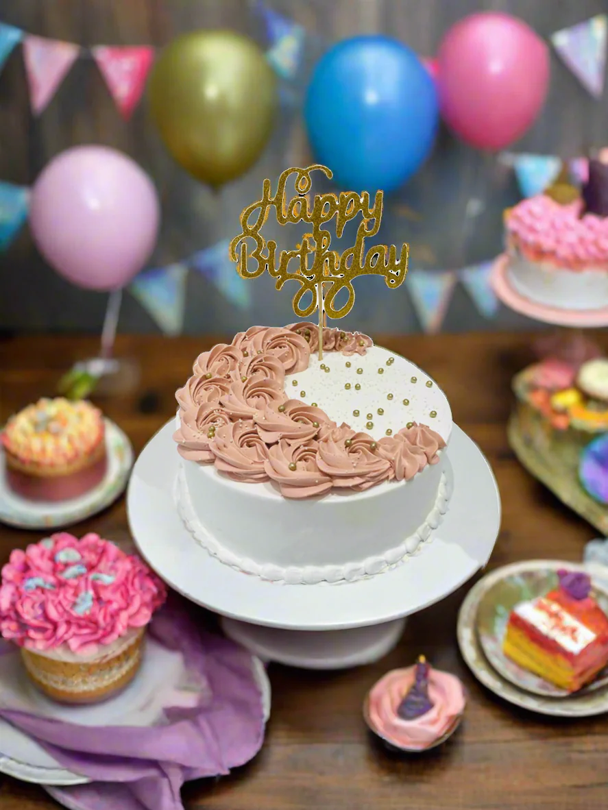 Rose Gold Cream Cake - Image 3