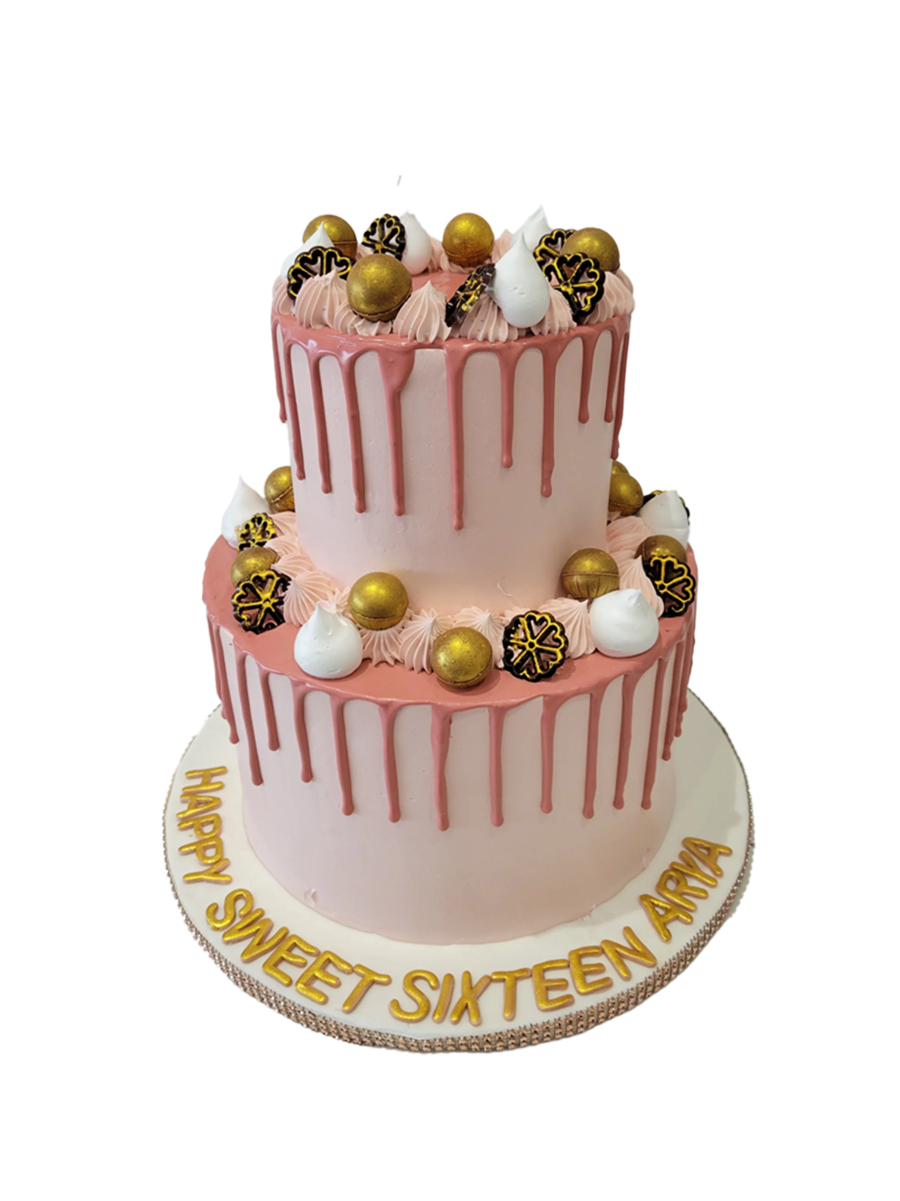 Rose Gold Cream Tiered Cake