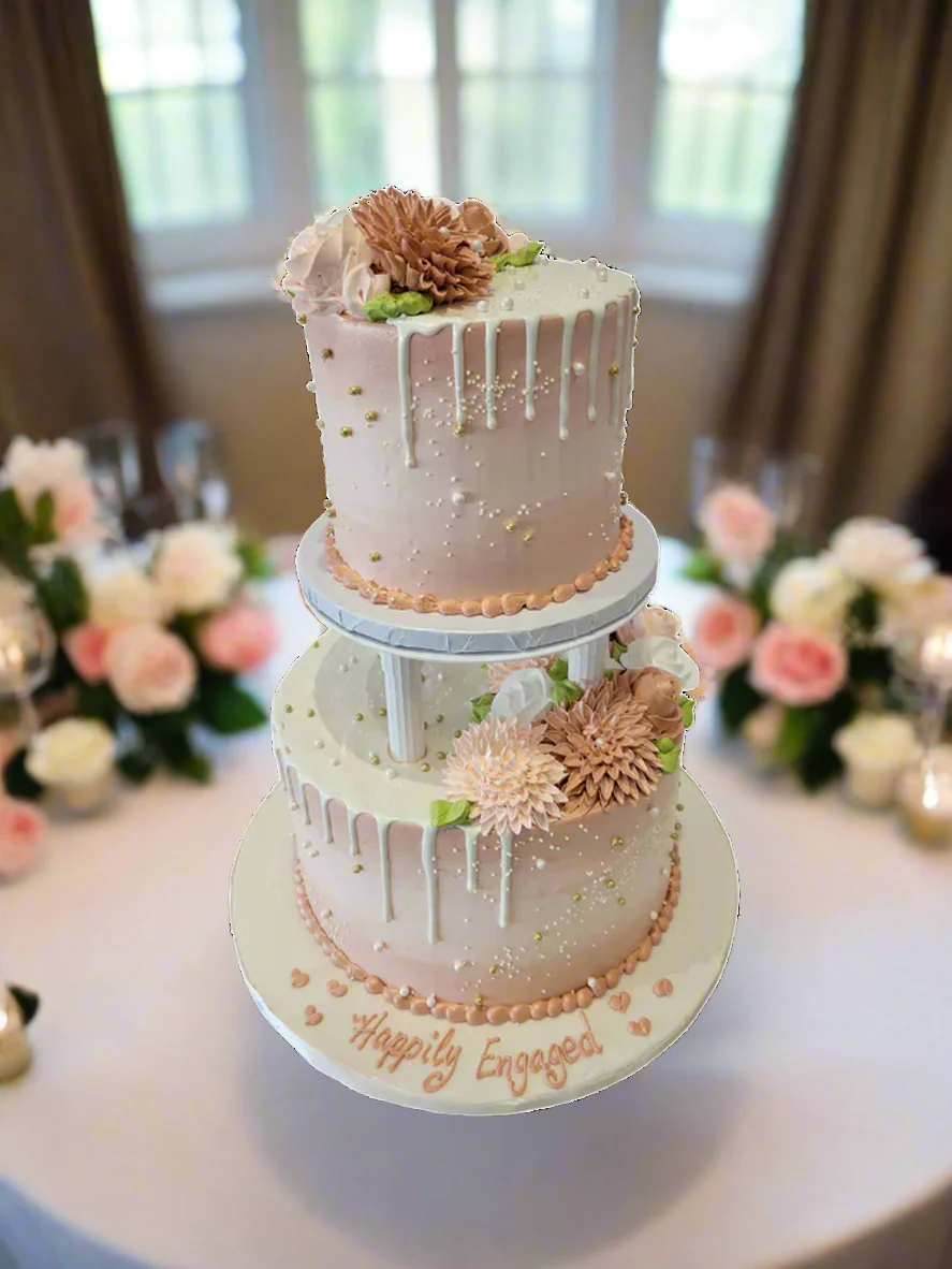 Rose Gold Engagement Tiered Cake - Image 2
