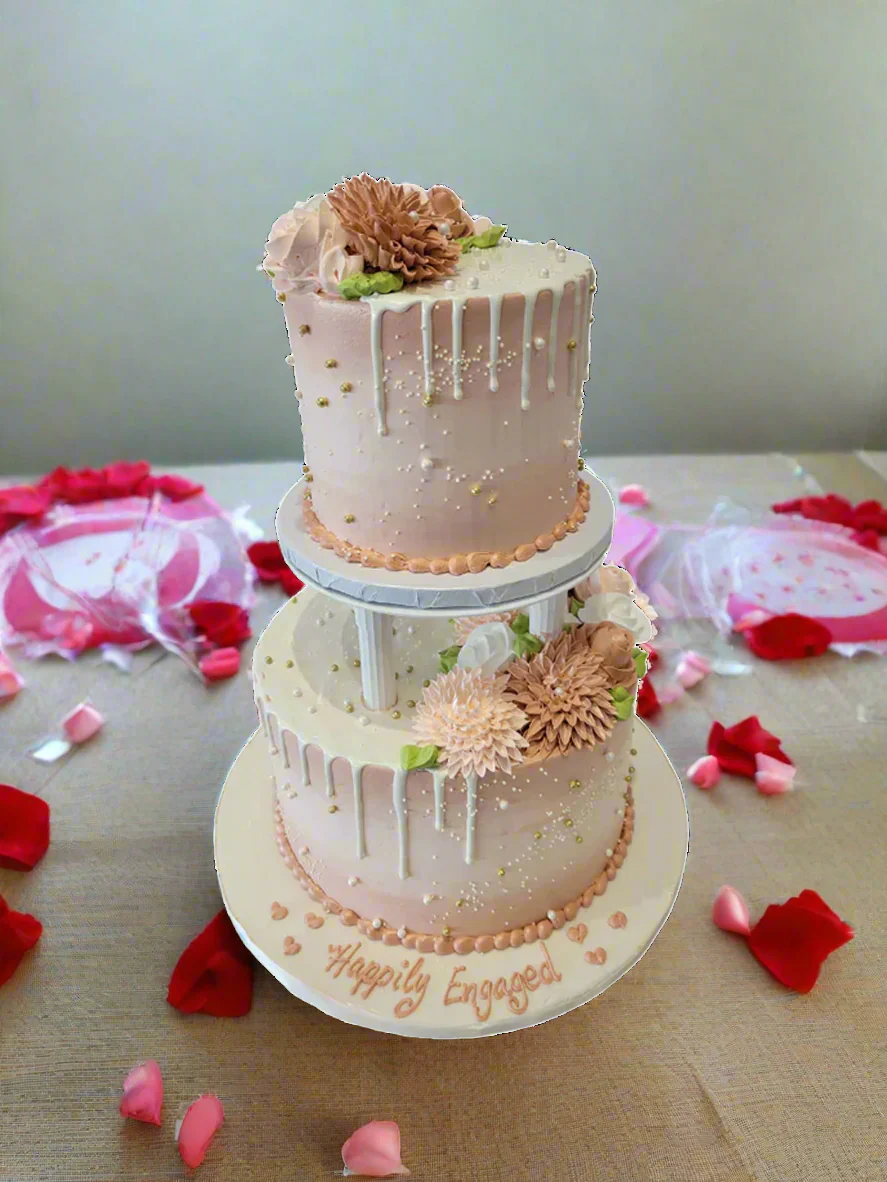 Rose Gold Engagement Tiered Cake - Image 3